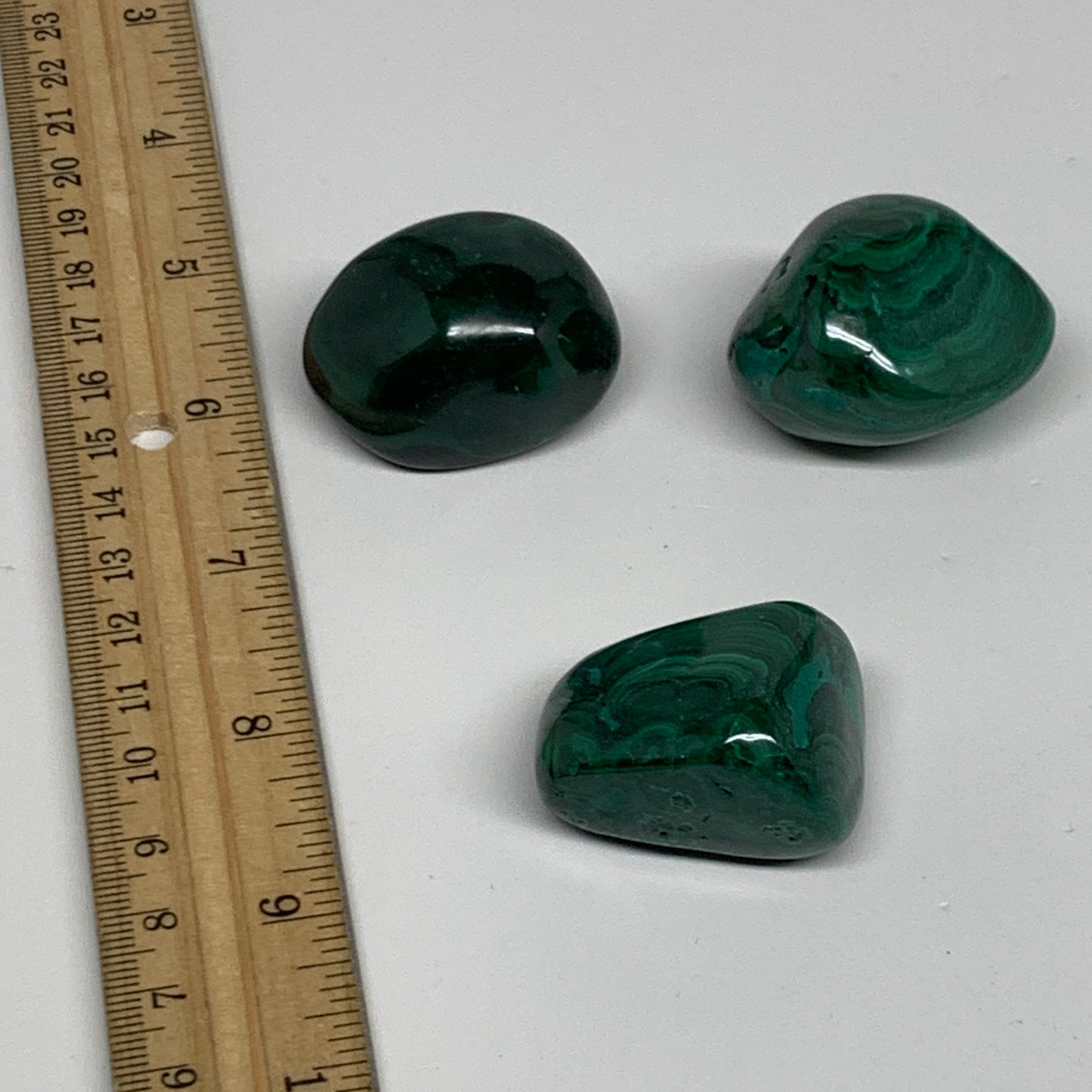 167.4g, 1.4"-1.6", 3pcs, Natural Small Malachite Tumbled Polished, B32829