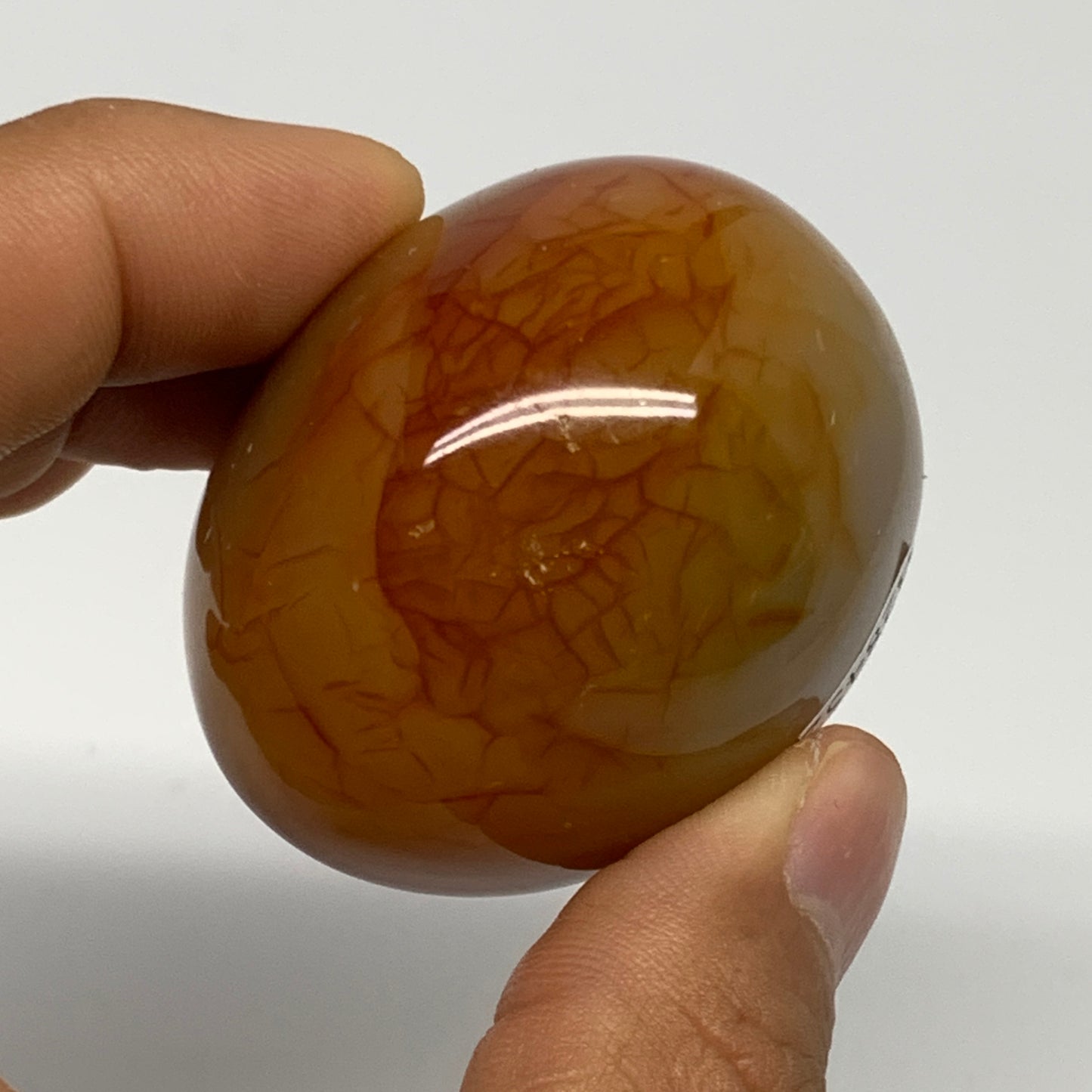 110.4g, 1.8"x1.8"x1.4", Red Carnelian Palm-Stone Gem Crystal Polished, B28452