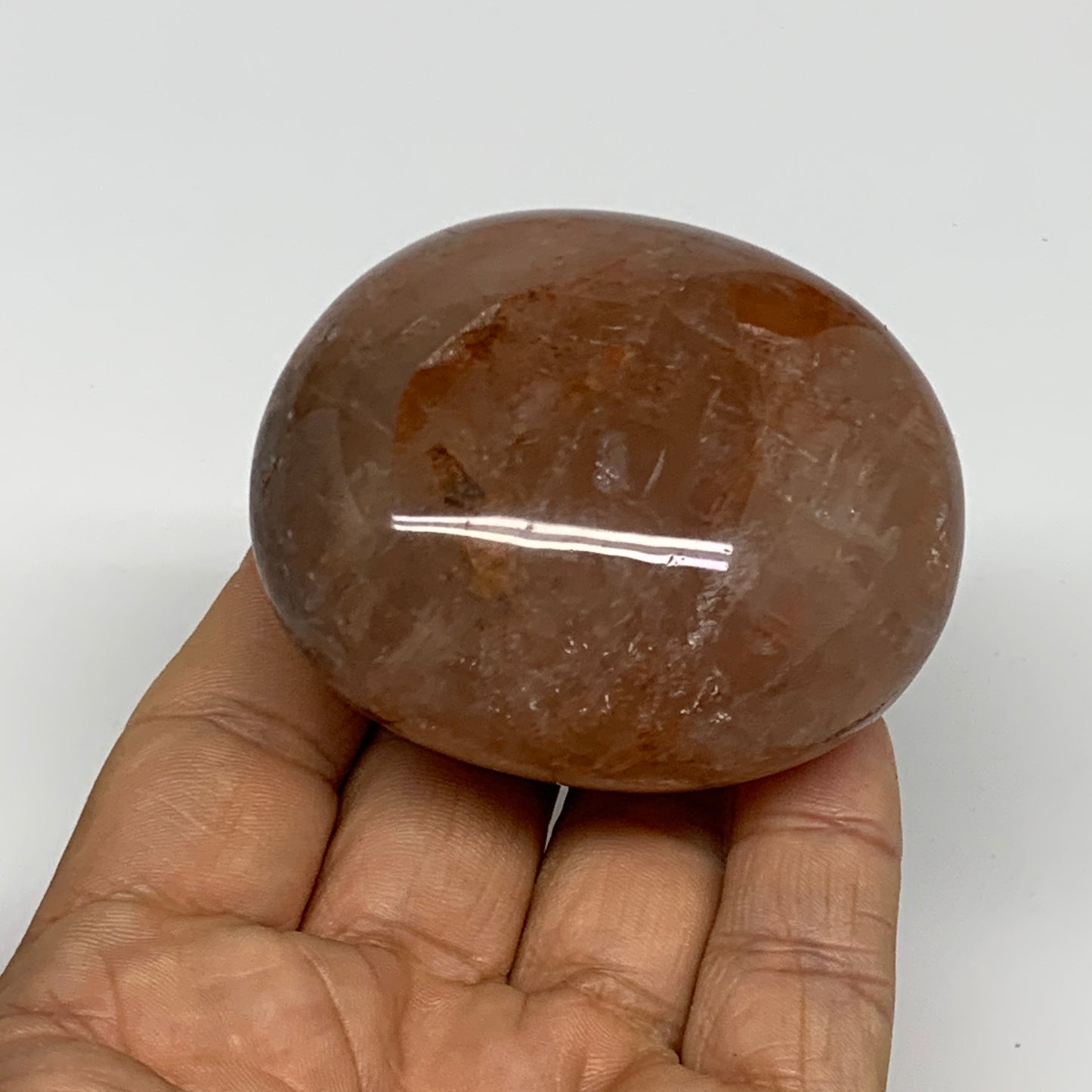 175.8g,2.4"x2.1"x1.5", Red Hematoid Fire Quartz Palm-Stone Crystal Polished, B30