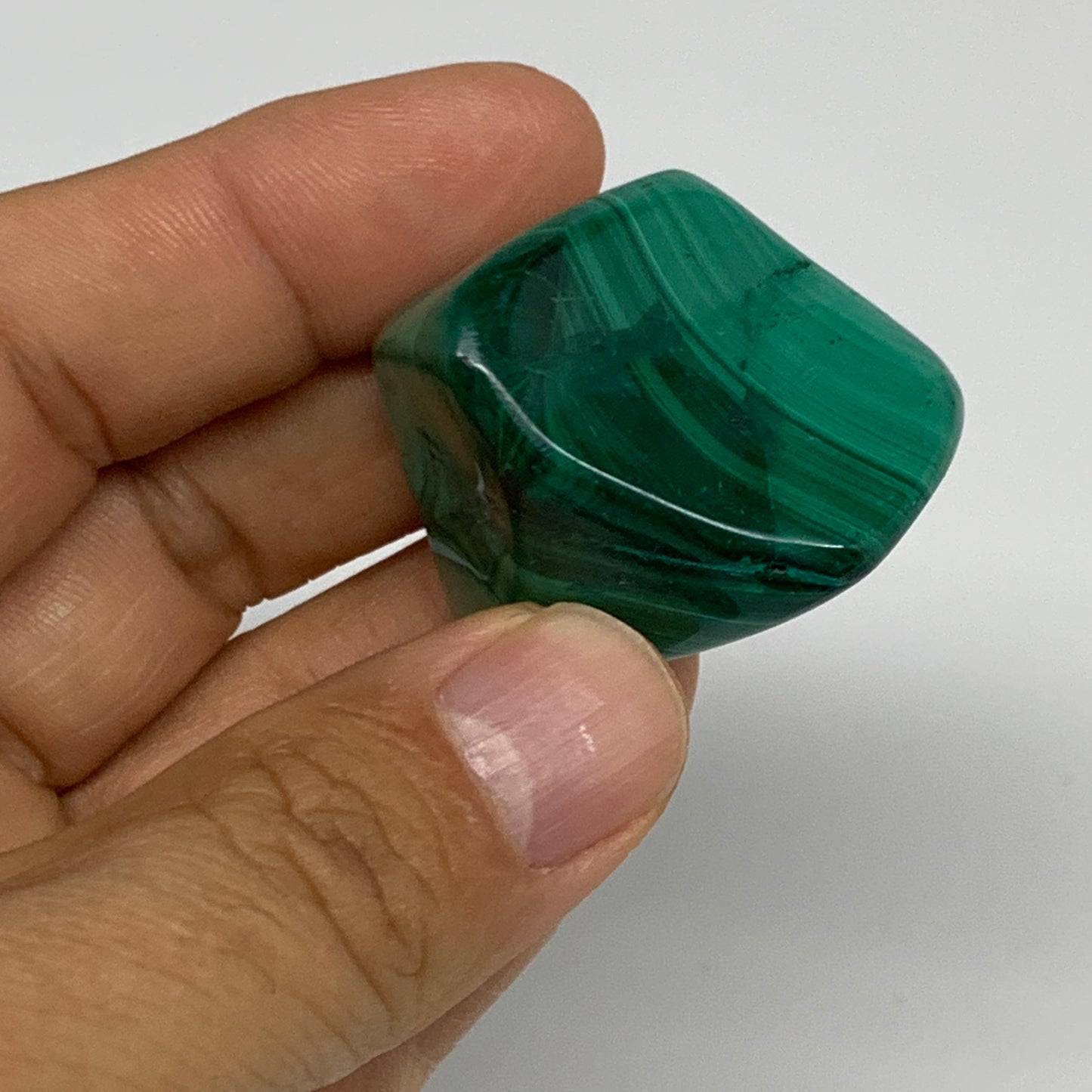 132g, 1.2"-1.5", 3pcs, Natural Small Malachite Tumbled Polished, B32833