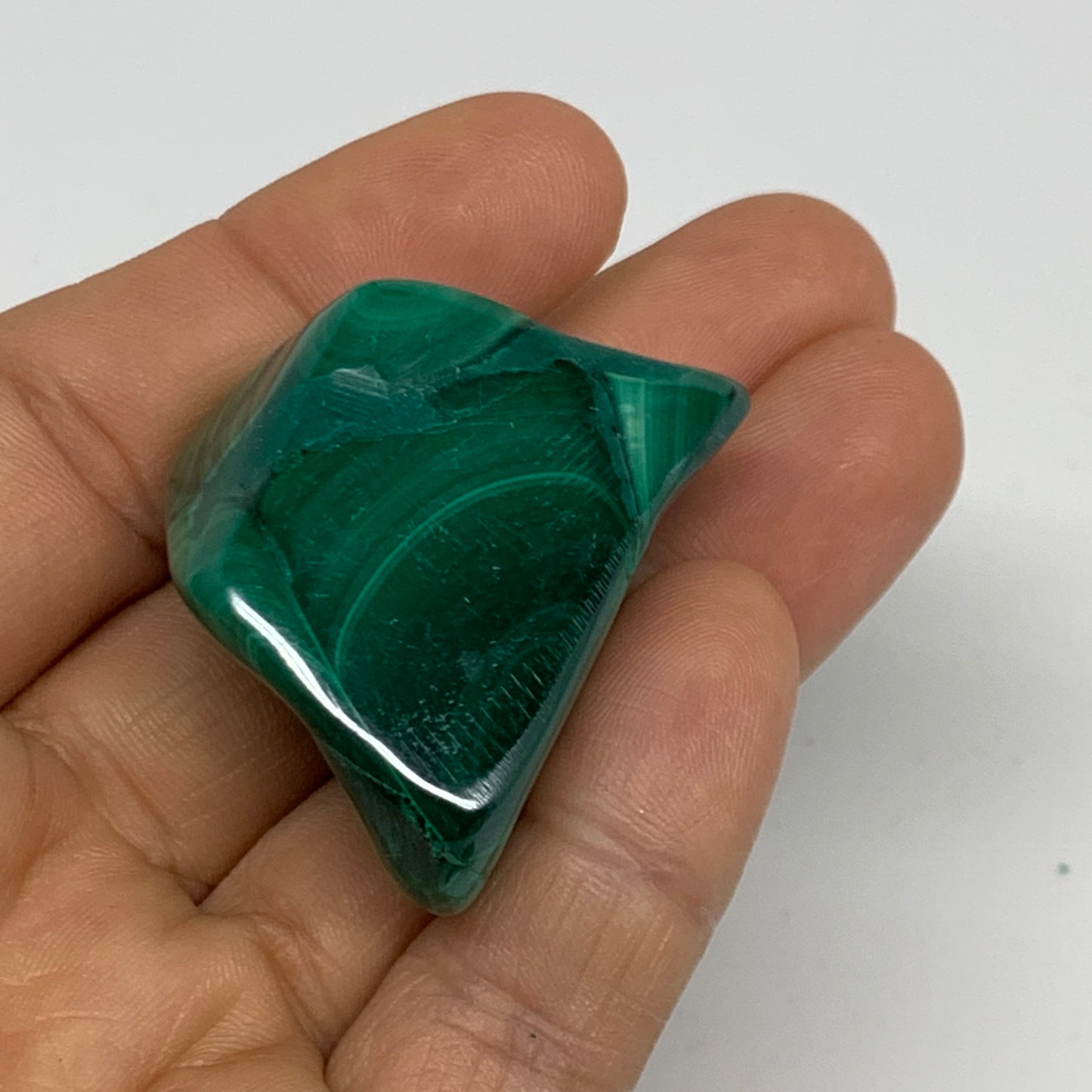 132g, 1.2"-1.5", 3pcs, Natural Small Malachite Tumbled Polished, B32833