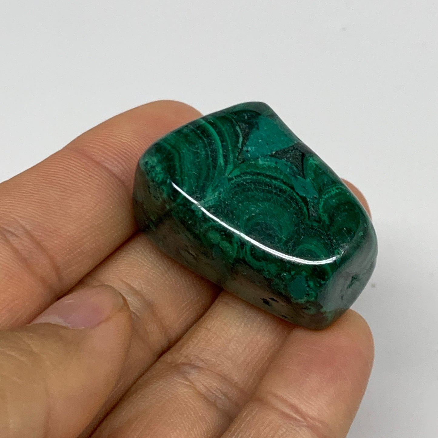 132g, 1.2"-1.5", 3pcs, Natural Small Malachite Tumbled Polished, B32833