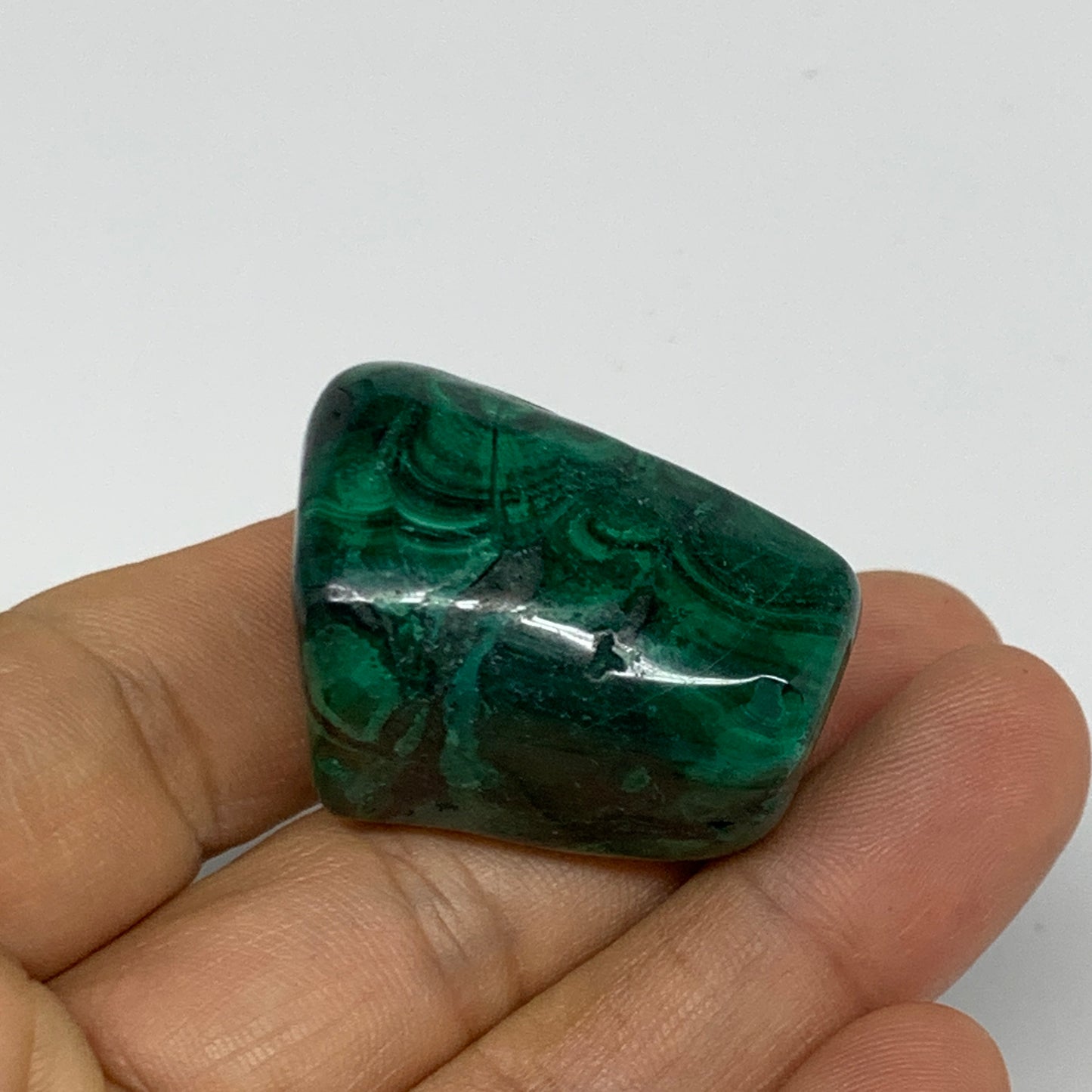 132g, 1.2"-1.5", 3pcs, Natural Small Malachite Tumbled Polished, B32833