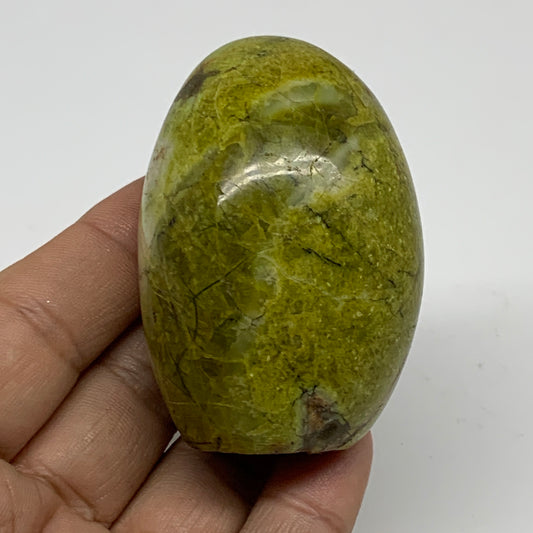 114.3g, 2.4"x1.7"x1.4", Green Opal Crystal Freeform Polished Gemstone, B34139