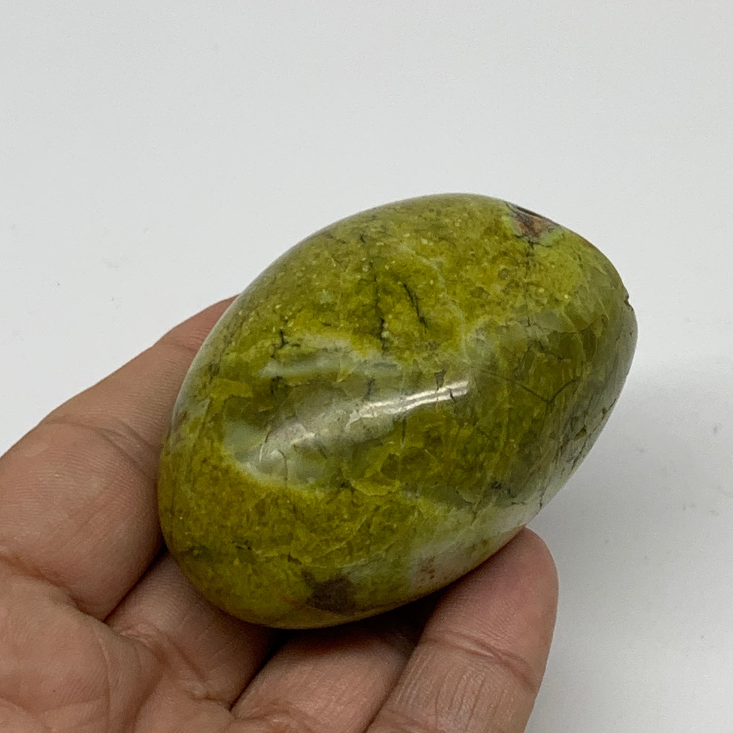 114.3g, 2.4"x1.7"x1.4", Green Opal Crystal Freeform Polished Gemstone, B34139