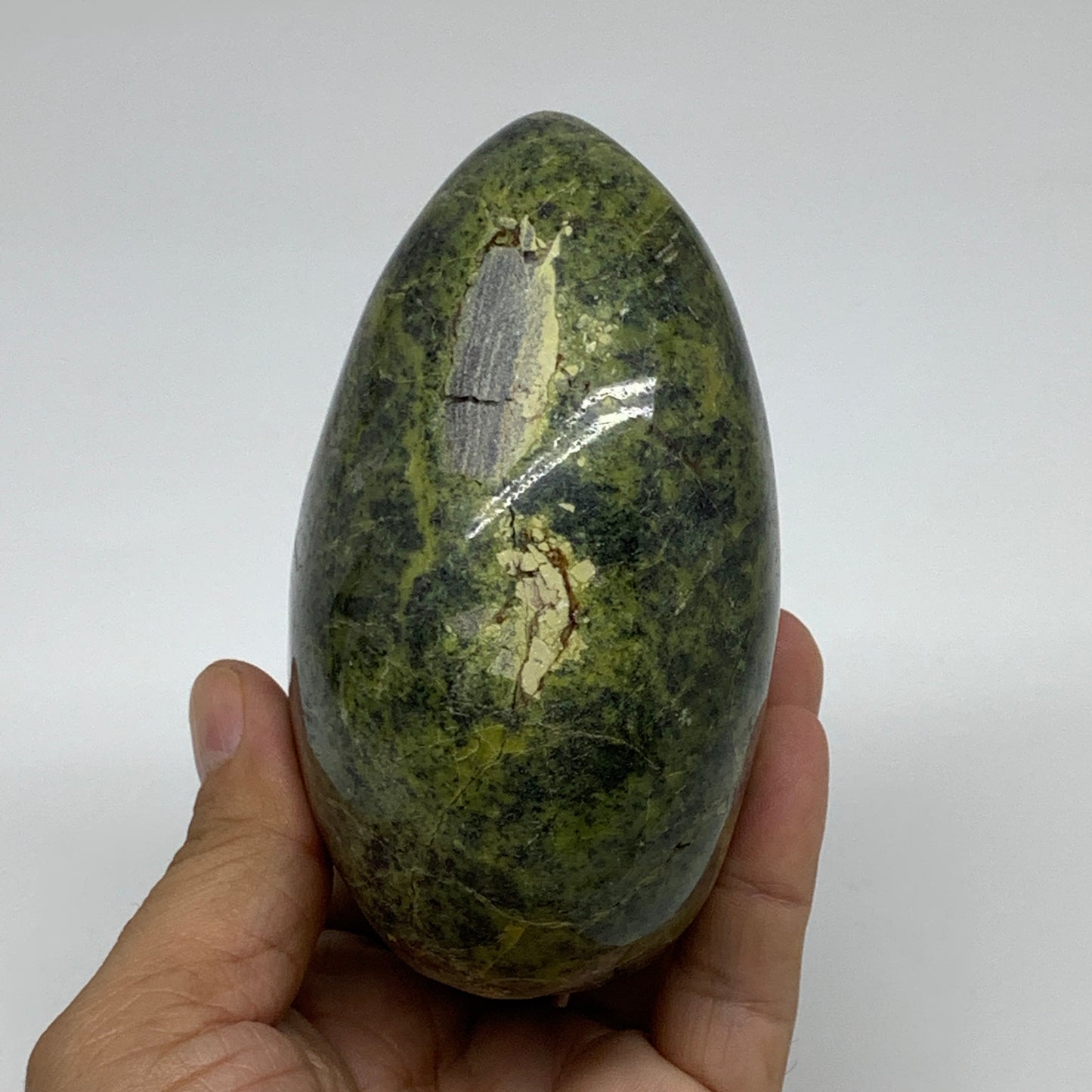 1.13 lbs, 3.9"x3.1"x2.2", Green Opal Crystal Freeform Polished Gemstone, B34142