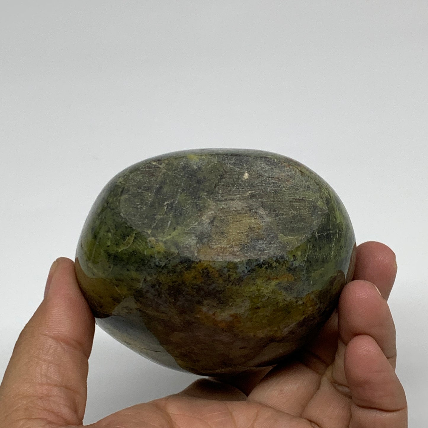 1.13 lbs, 3.9"x3.1"x2.2", Green Opal Crystal Freeform Polished Gemstone, B34142