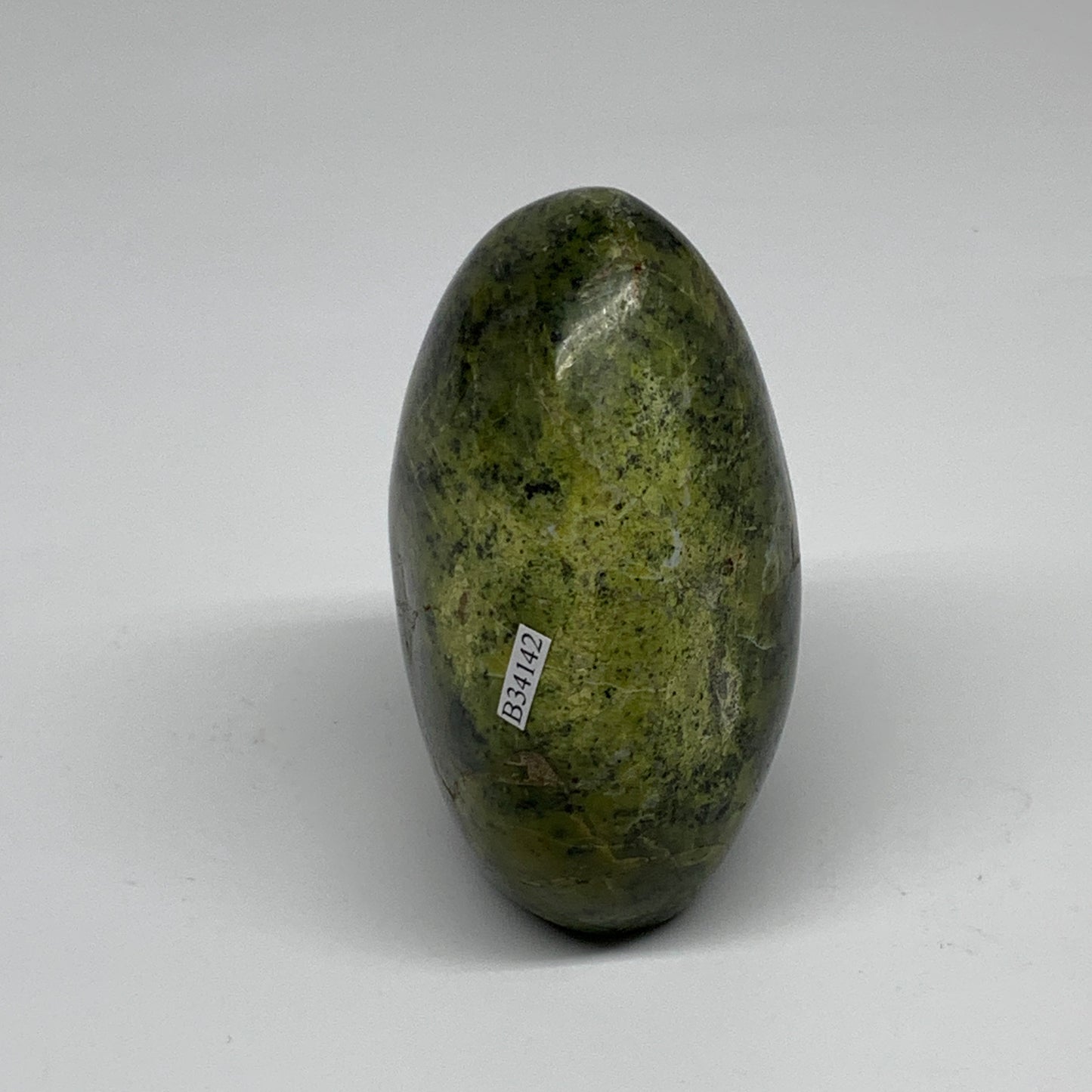 1.13 lbs, 3.9"x3.1"x2.2", Green Opal Crystal Freeform Polished Gemstone, B34142