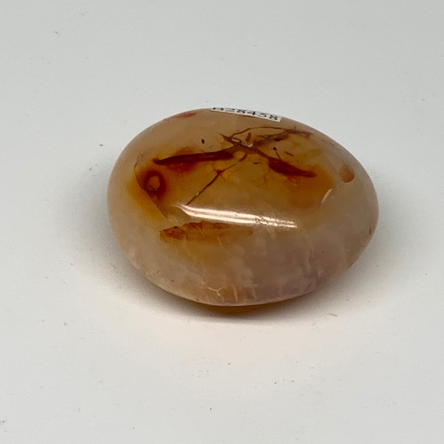 94.9g, 2.1"x1.7"x1.2", Red Carnelian Palm-Stone Gem Crystal Polished, B28458