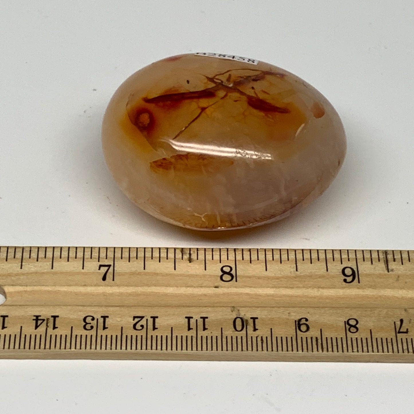 94.9g, 2.1"x1.7"x1.2", Red Carnelian Palm-Stone Gem Crystal Polished, B28458