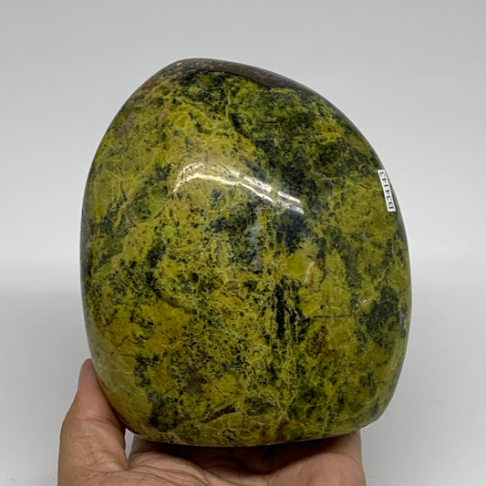 2.43 lbs, 4.9"x4.2"x2.7", Green Opal Crystal Freeform Polished Gemstone, B34143