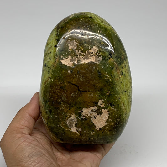 2.39 lbs, 4.9"x3.5"x2.4", Green Opal Crystal Freeform Polished Gemstone, B34144