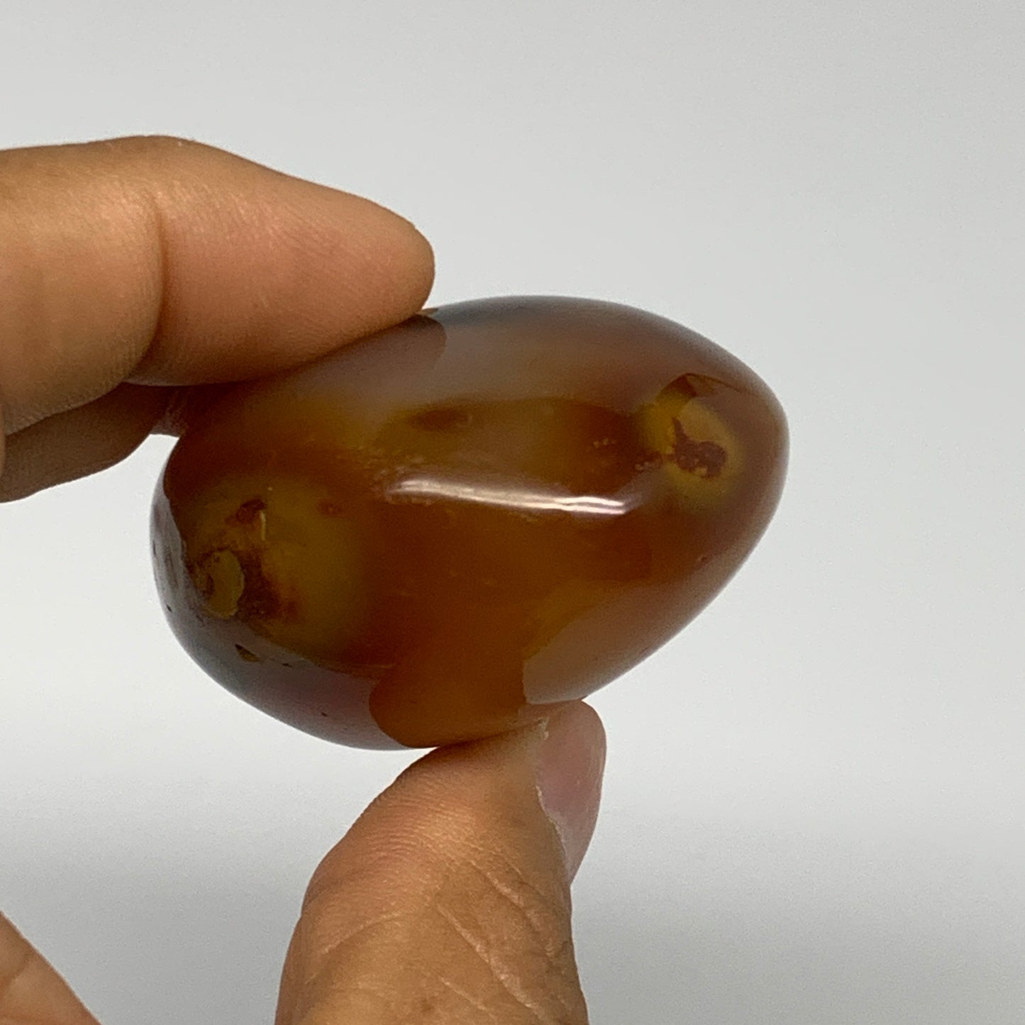 100g, 2.3"x1.8"x1.1", Red Carnelian Palm-Stone Gem Crystal Polished, B28467