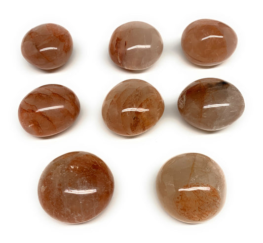 2.25 Lbs, 1.9-2.1", 8pcs, Red Hematoid Palm-Stone Polished Wholesale , B30696