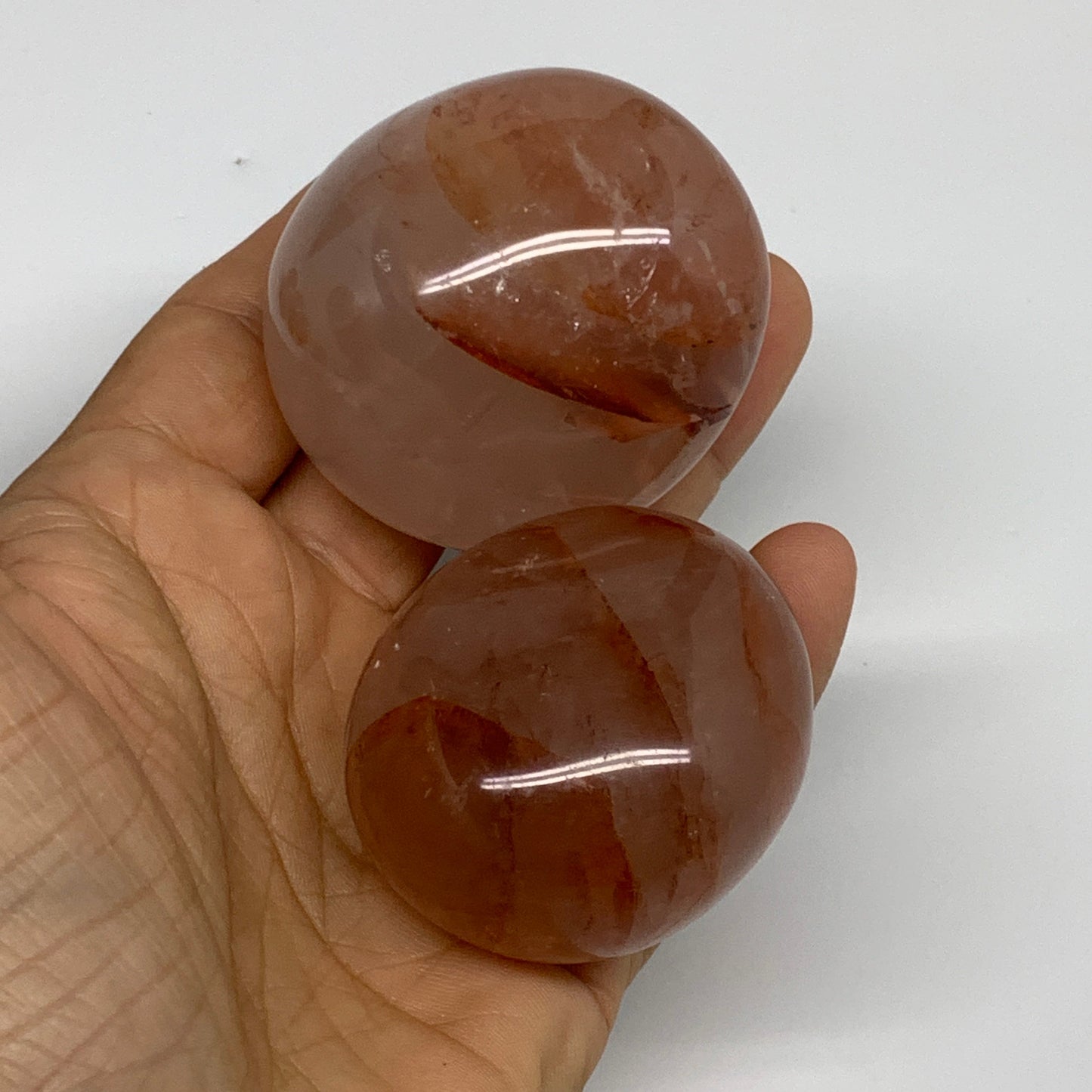 2.25 Lbs, 1.9-2.1", 8pcs, Red Hematoid Palm-Stone Polished Wholesale , B30696