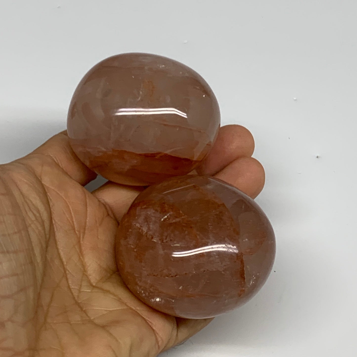 2.25 Lbs, 1.9-2.1", 8pcs, Red Hematoid Palm-Stone Polished Wholesale , B30696