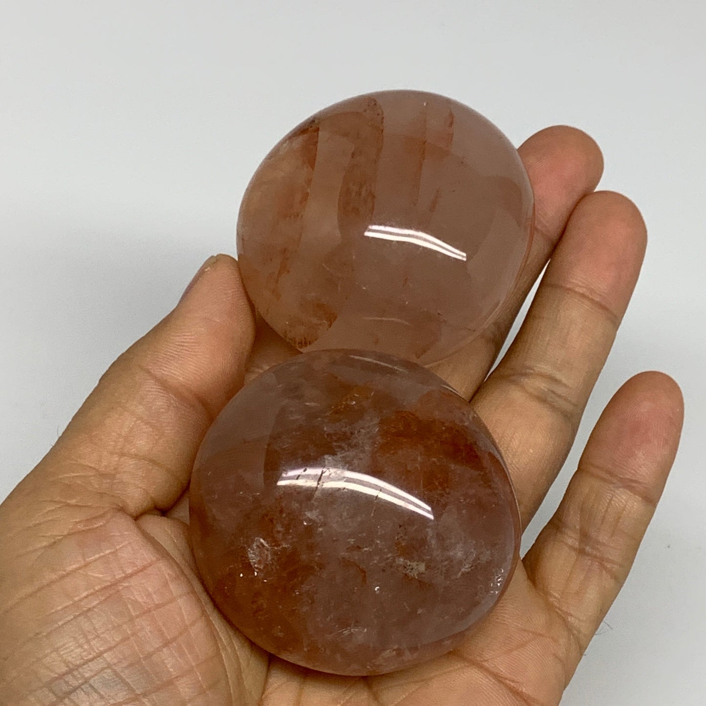 2.25 Lbs, 1.9-2.1", 8pcs, Red Hematoid Palm-Stone Polished Wholesale , B30696