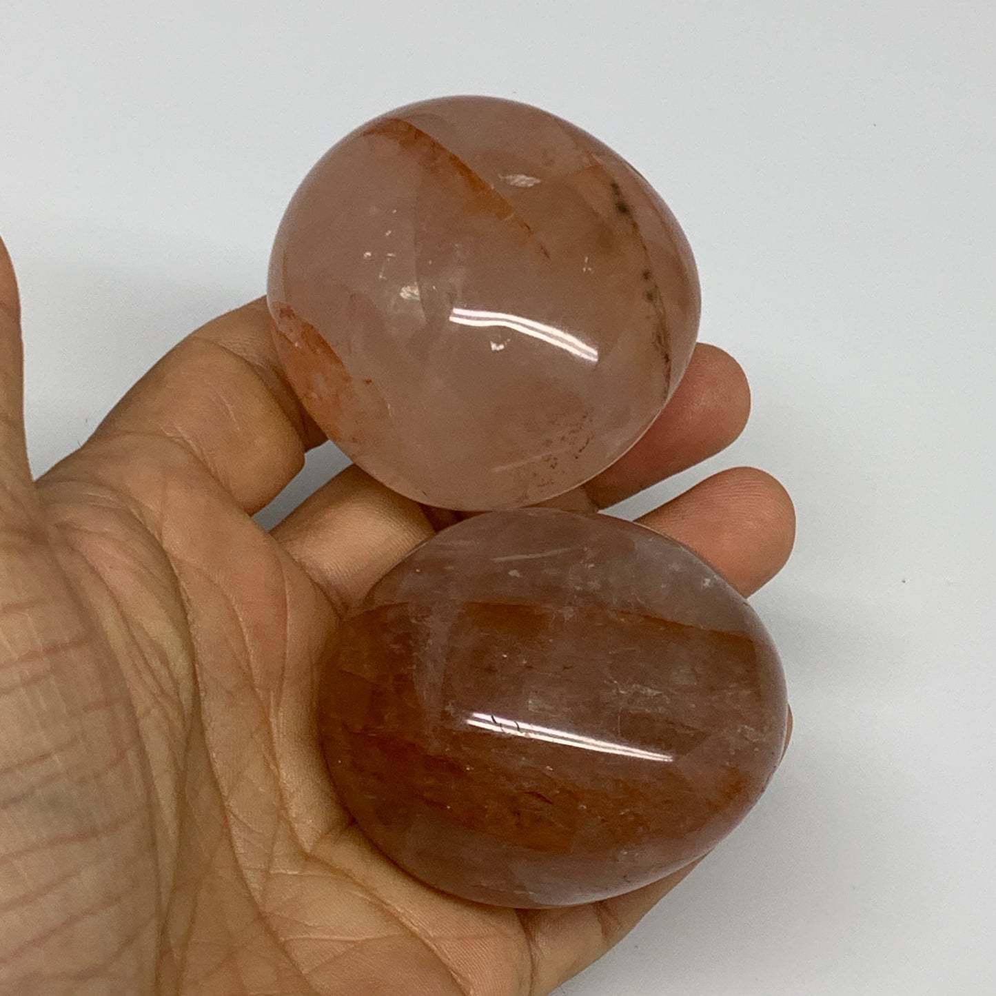 2.25 Lbs, 1.9-2.1", 8pcs, Red Hematoid Palm-Stone Polished Wholesale , B30696