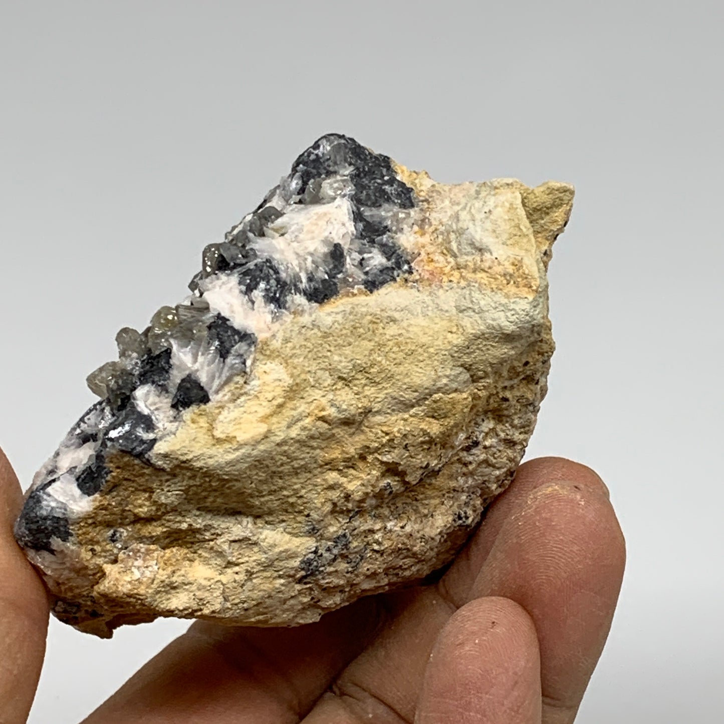 0.63 lbs, 2.6"x2.4"x1.9", Ceresite Galena On Barite Mineral Specimen, B33511