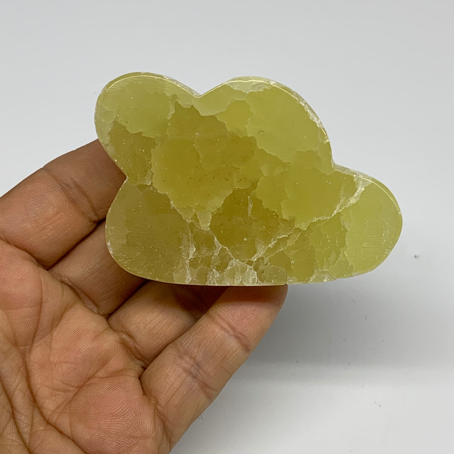 162.5g, 2.7"x1.9"x0.8", Lemon Calcite Cloud Crystal Polished @Pakistan, B30707