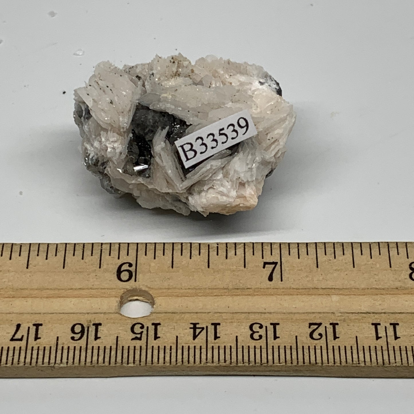 71.6g, 1.6"x1.2"x1.1", Barite With Cerussite on Galena Mineral Specimen, B33539