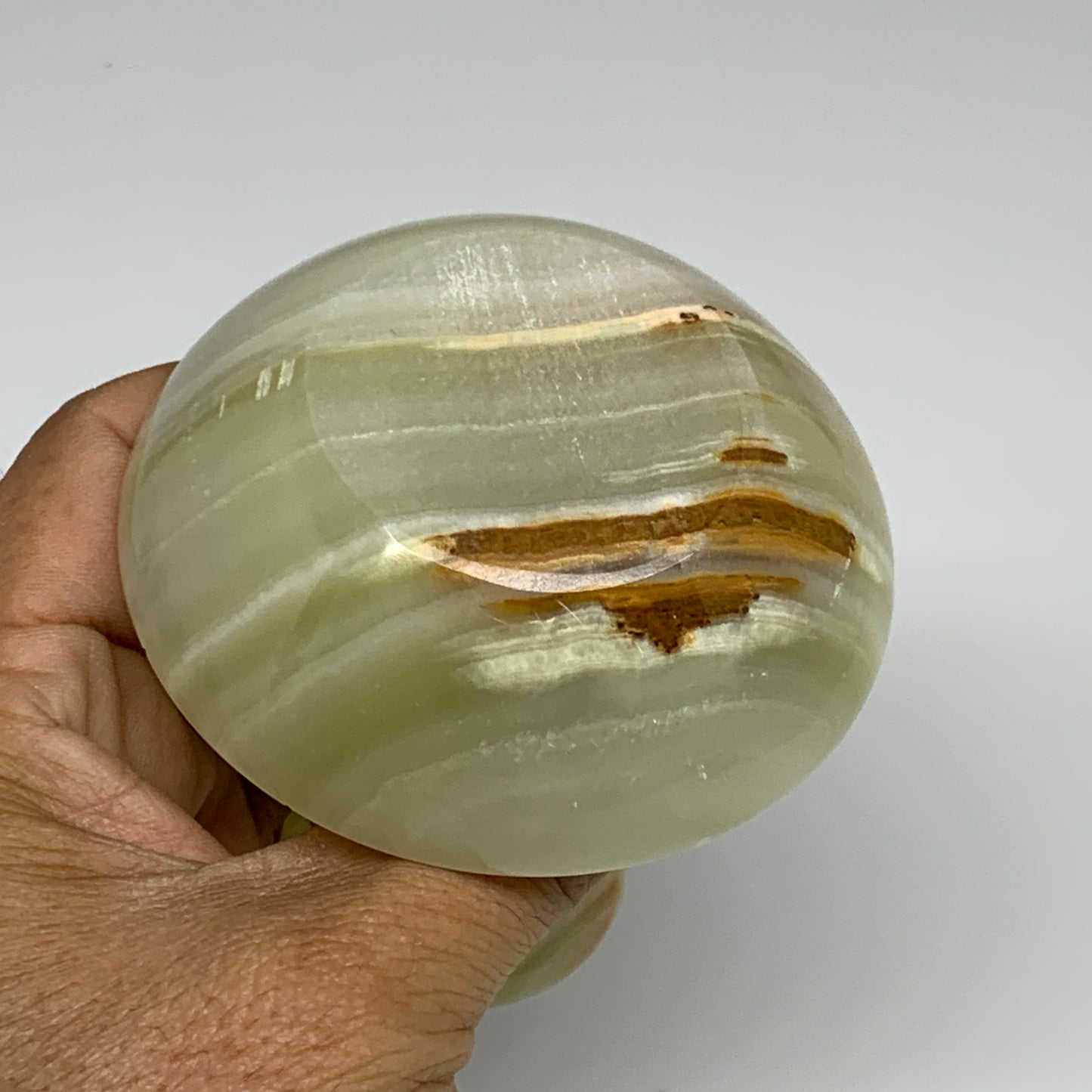 267g, 3.3"x1.5"x2.9", Natural Green Onyx Candle Holder Gemstone Hand Carved, B32