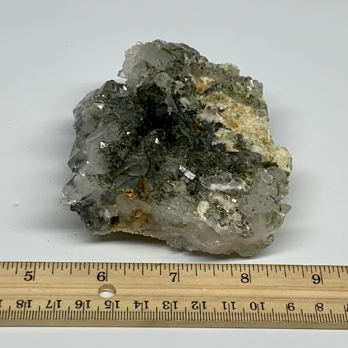 0.76 lbs, 4"x3.3"x0.7", Chlorine Quartz Crystal Mineral,Specimen Terminated,B277