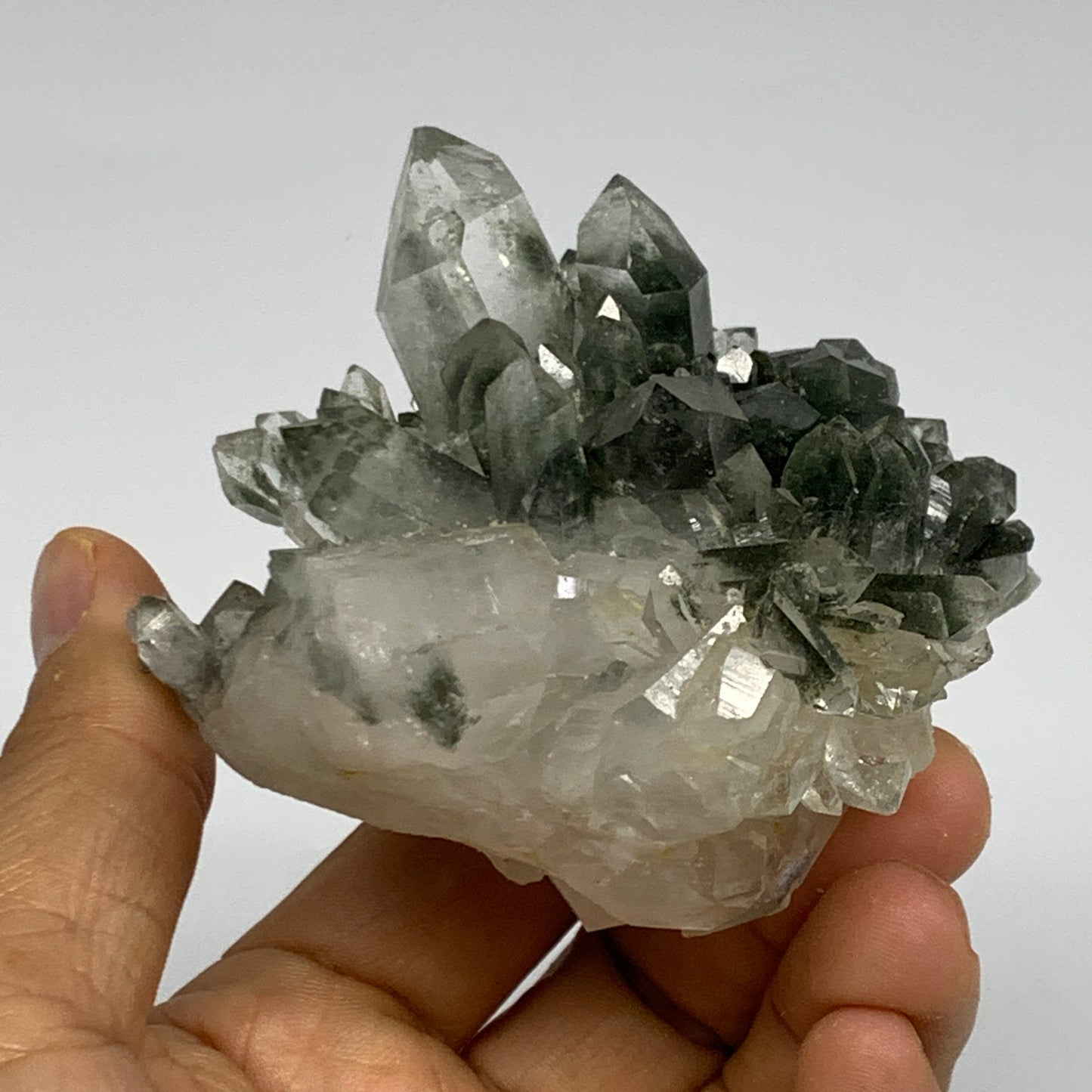 0.52 lbs, 3.9"x3.2"x1.7", Chlorine Quartz Crystal Mineral,Specimen Terminated,B2