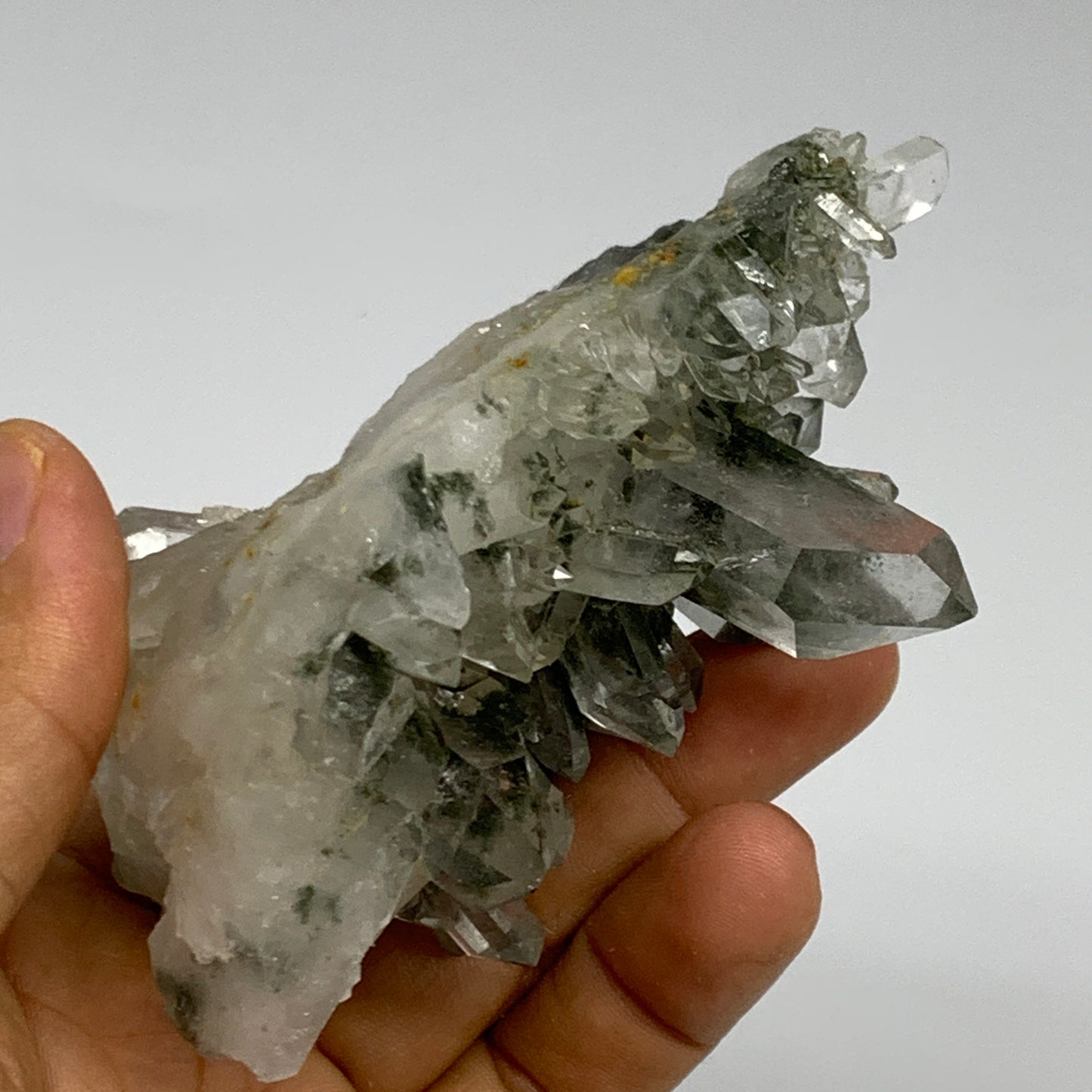 0.52 lbs, 3.9"x3.2"x1.7", Chlorine Quartz Crystal Mineral,Specimen Terminated,B2