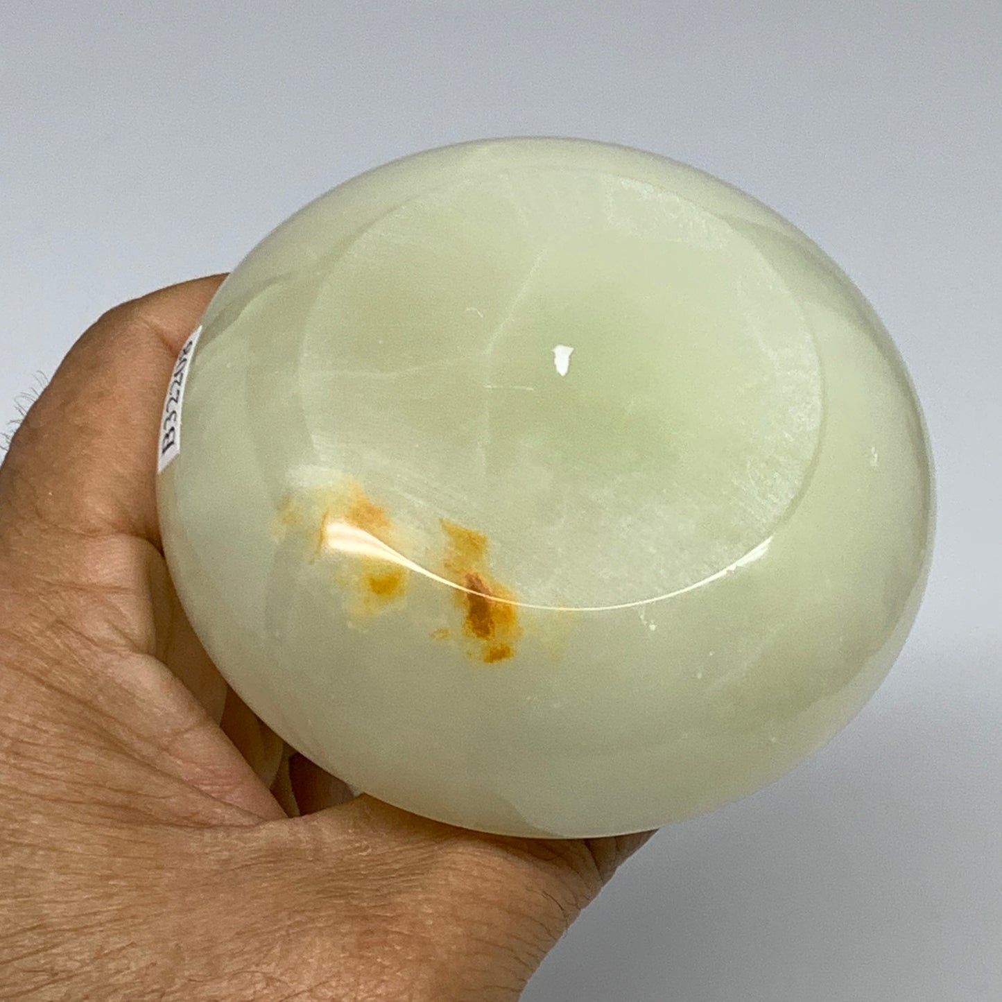191g, 2.6"x1.4"x2.9", Natural Green Onyx Candle Holder Gemstone Hand Carved, B32