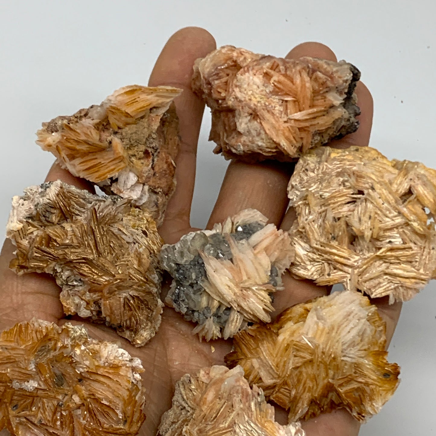 5.03 lbs, 1.4"-2.2", 54pcs, Golden Barite Mineral Specimen, Wholesale, B33567