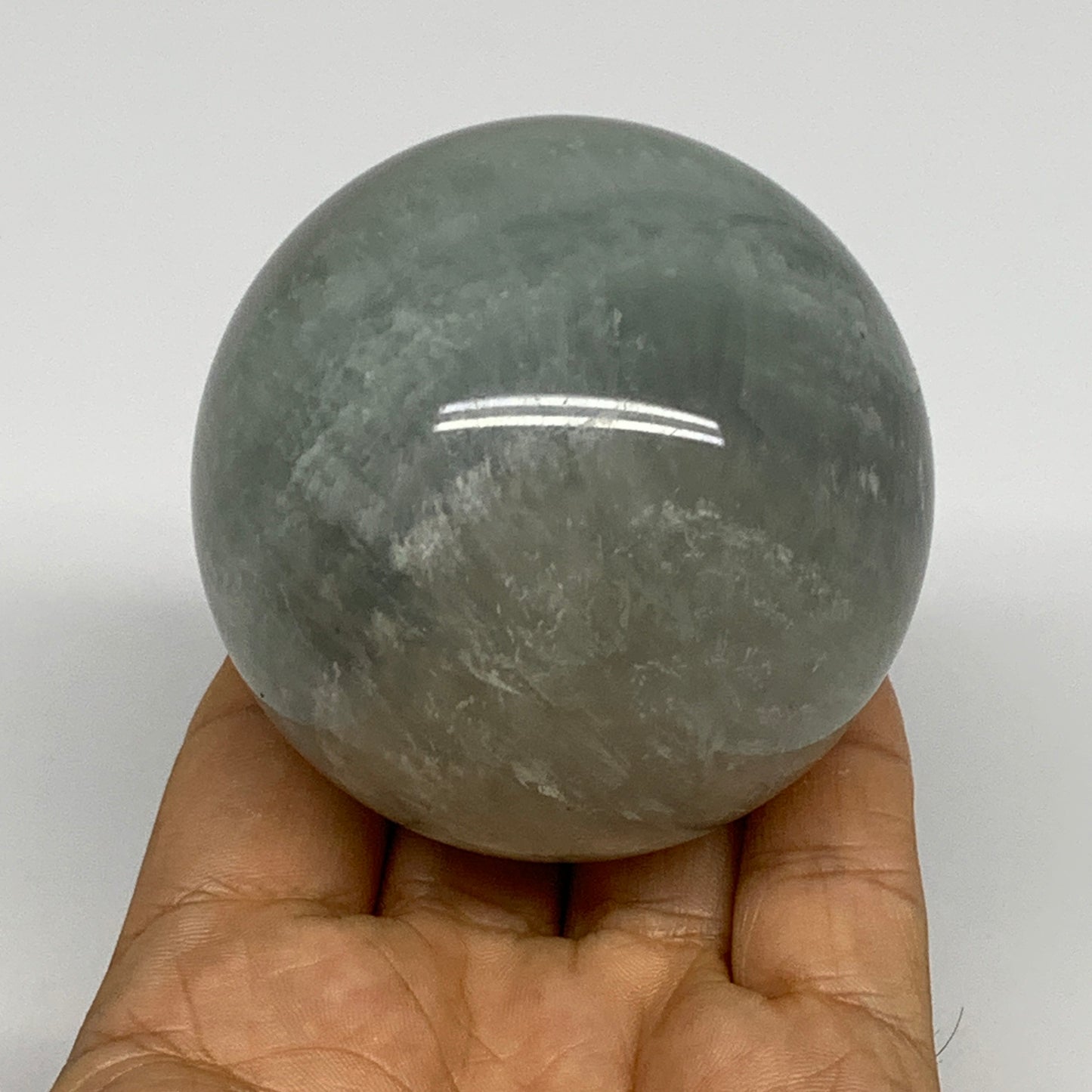 444.4g, 2.5"(65mm) Natural Fluorite Sphere Ball Gemstone Crystal, B28546