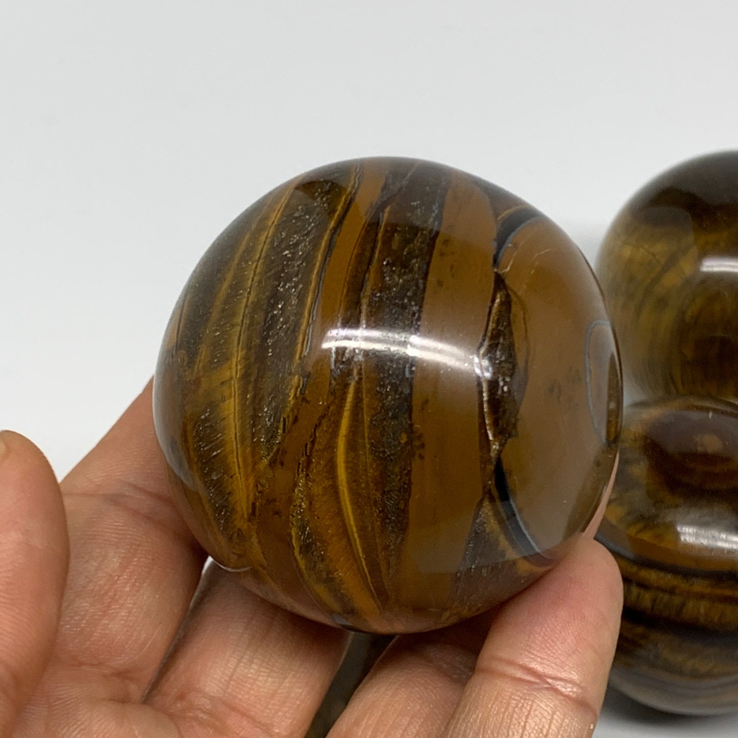 1150g, 1.9" - 2.1", 6pcs, Tiger's Eye Spheres Gemstones @India, B25057