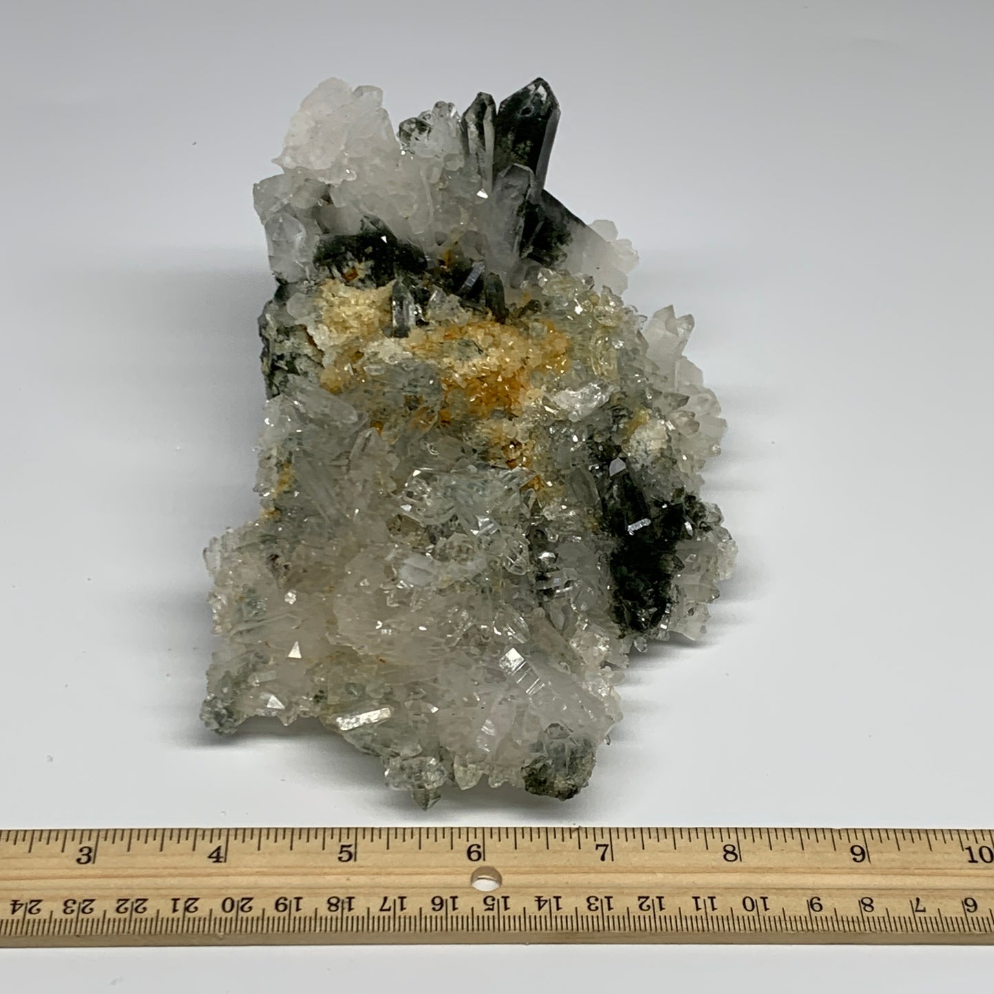 1.92 lbs, 6.7"x4.7"x3.6", Chlorine Quartz Crystal Mineral,Specimen Terminated,B2