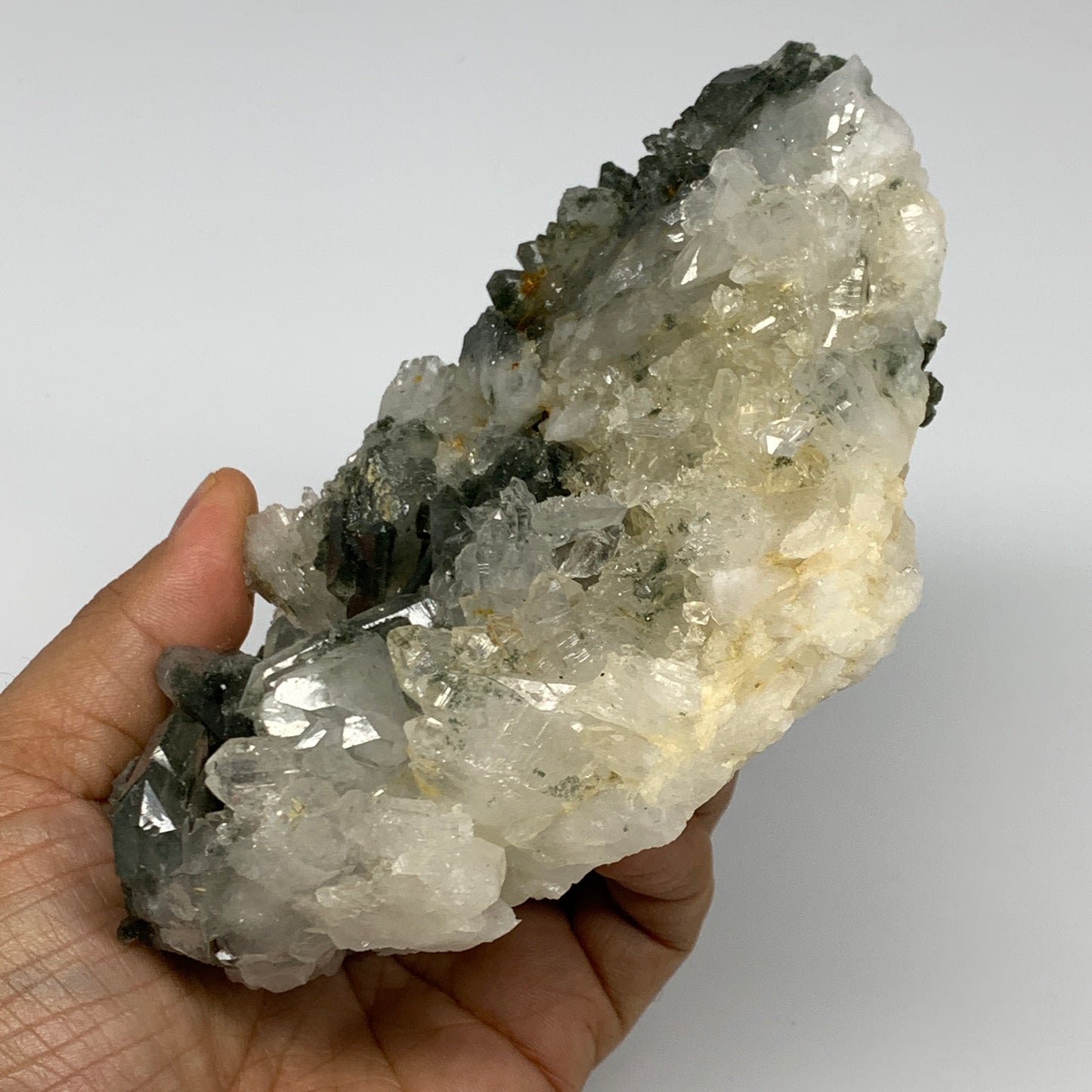 1.56 lbs, 5.7"x4"x2.1", Chlorine Quartz Crystal Mineral,Specimen Terminated, B27