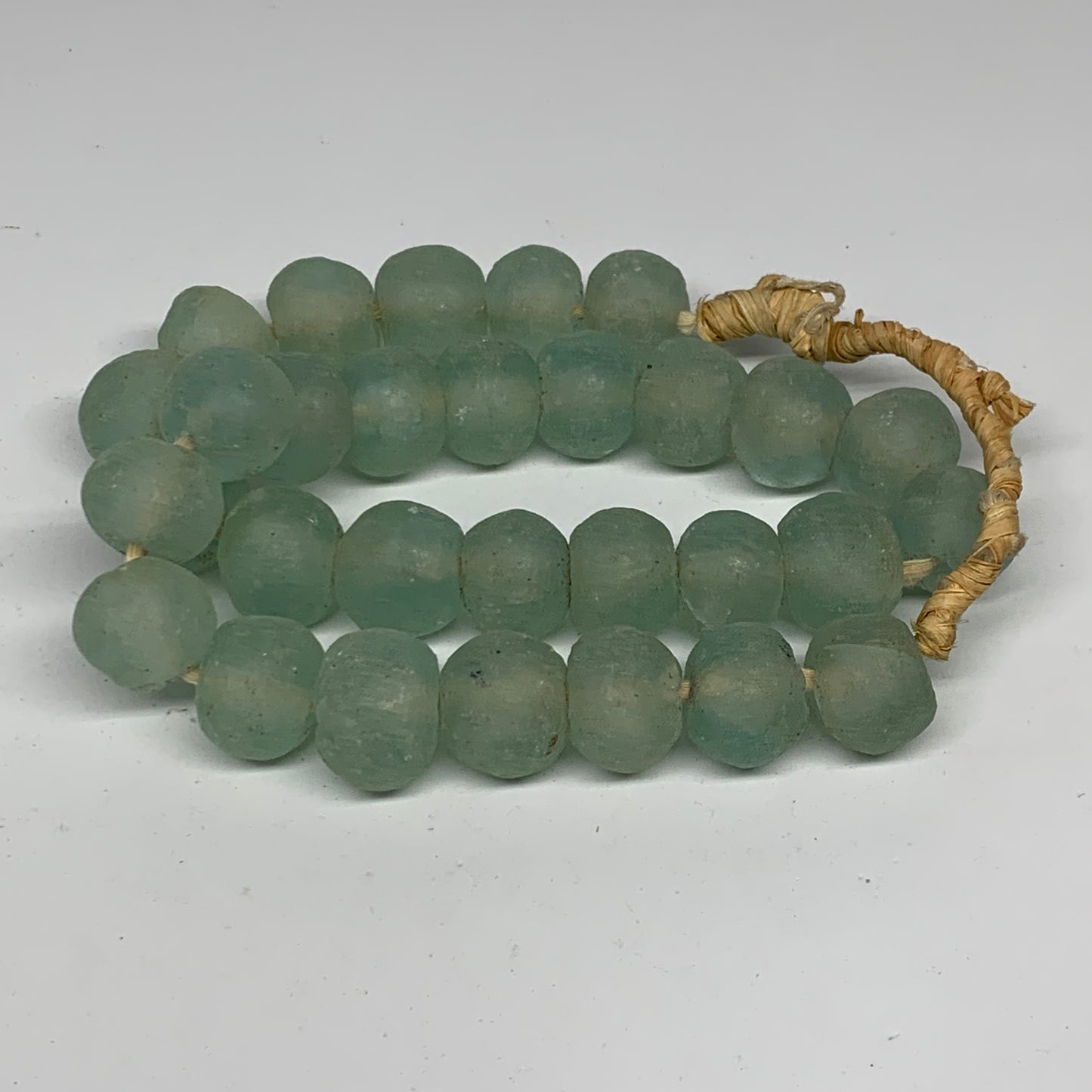 1 lbs, 17mm-23mm, 1 Strand, 30 beads, Green/Blue Sea Glass Beads , B35731