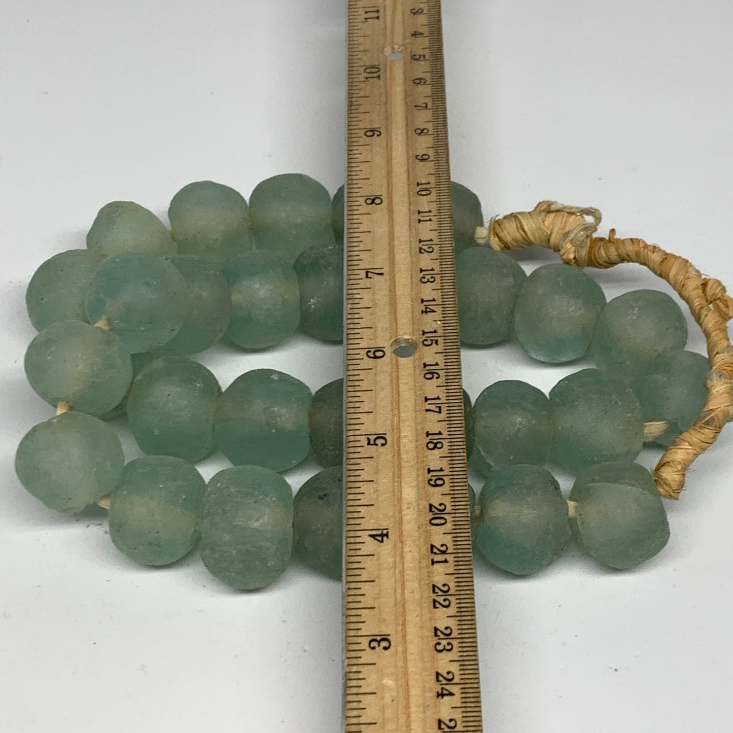 1 lbs, 17mm-23mm, 1 Strand, 30 beads, Green/Blue Sea Glass Beads , B35731