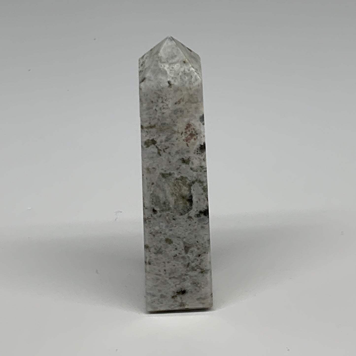 122.1g, 4"x0.9"x0.9" Rainbow Moonstone Tower Obelisk Point Crystal @India,B29290