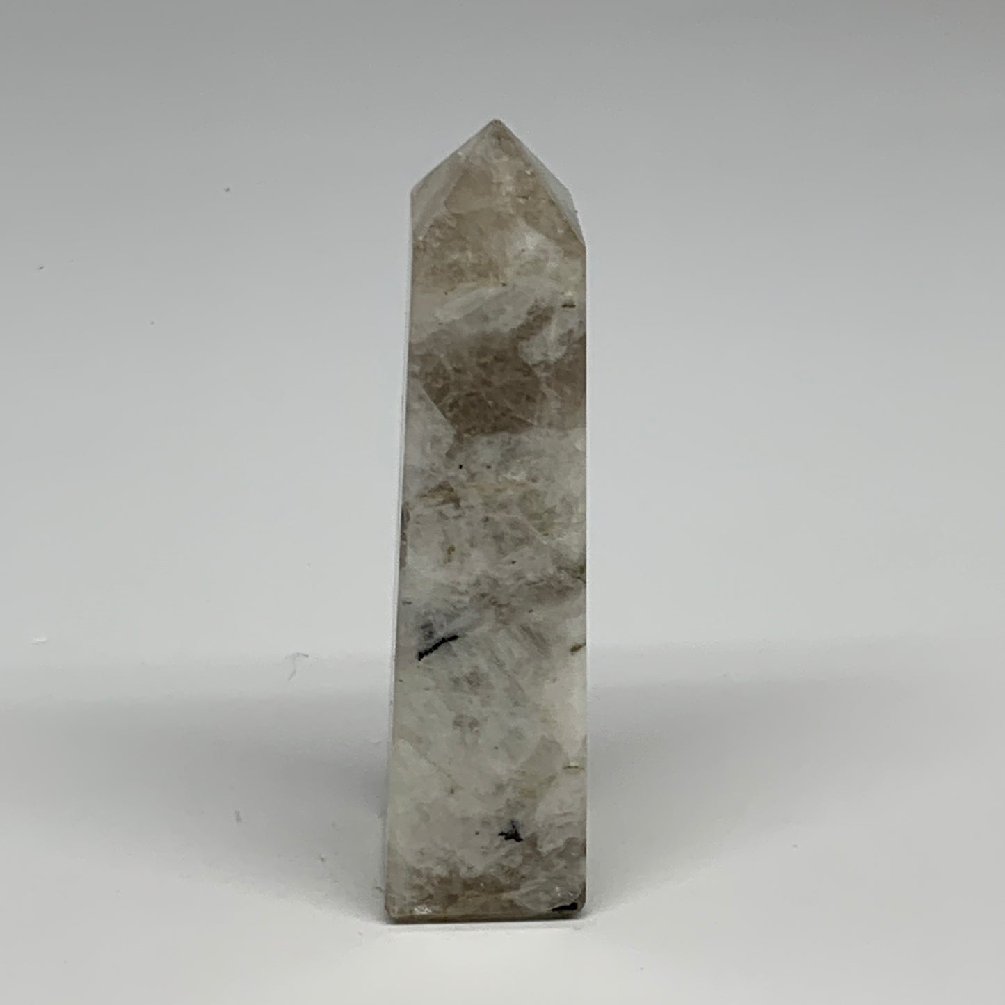 116.5g, 4"x1"x1" Rainbow Moonstone Tower Obelisk Point Crystal @India,B29293