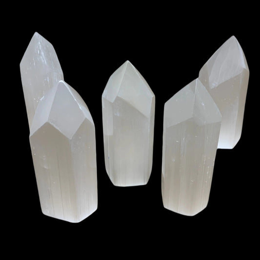 10pc, 3.9"-4", Selenite (Satin Spar) Crystal Crystal Tower Point Powerful, B3574