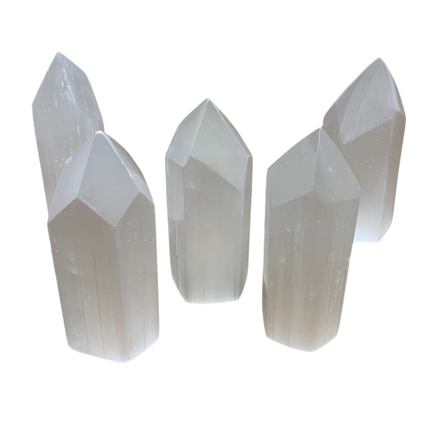 10pc, 3.9"-4", Selenite (Satin Spar) Crystal Crystal Tower Point Powerful, B3574