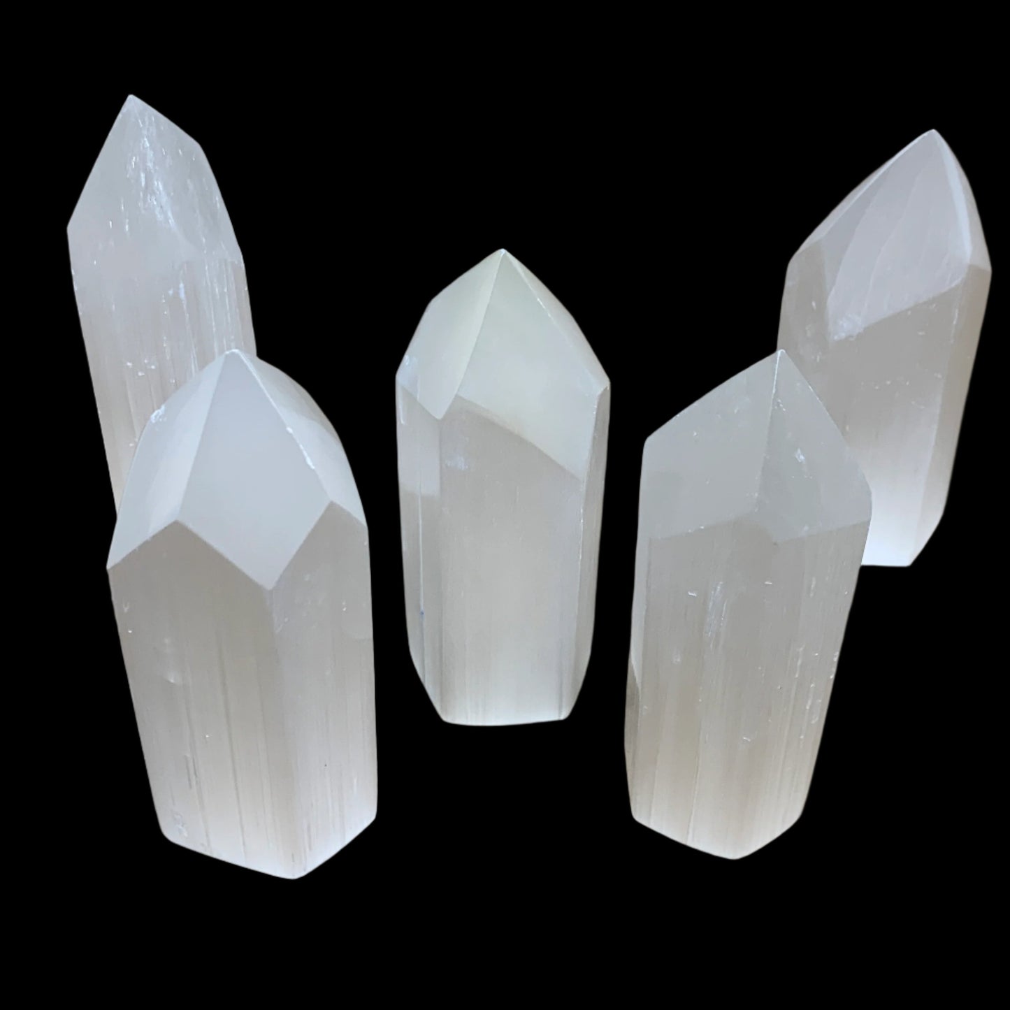 10pc, 3.9"-4", Selenite (Satin Spar) Crystal Crystal Tower Point Powerful, B3574