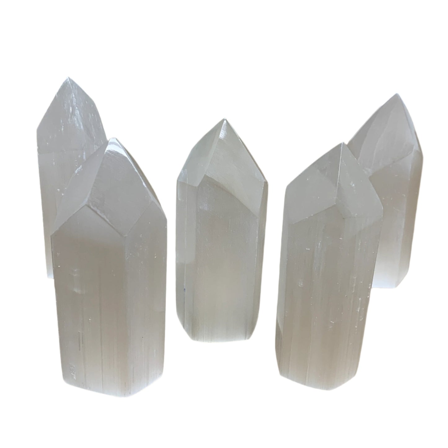 10pc, 3.9"-4", Selenite (Satin Spar) Crystal Crystal Tower Point Powerful, B3574