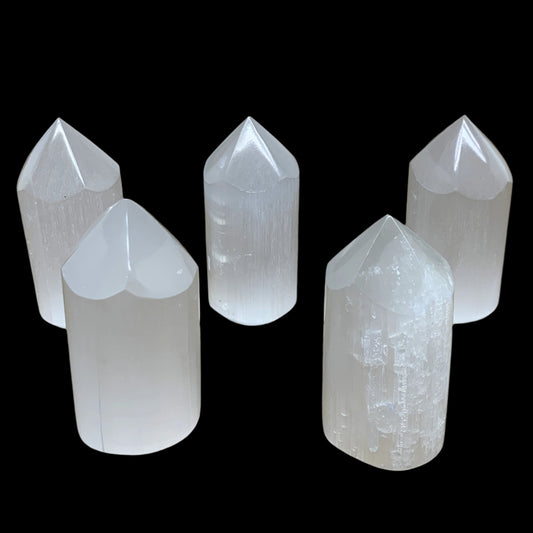 1pc, 3.1"-3.2" Selenite (Satin Spar) Crystal Crystal Tower Point Powerful, B3574