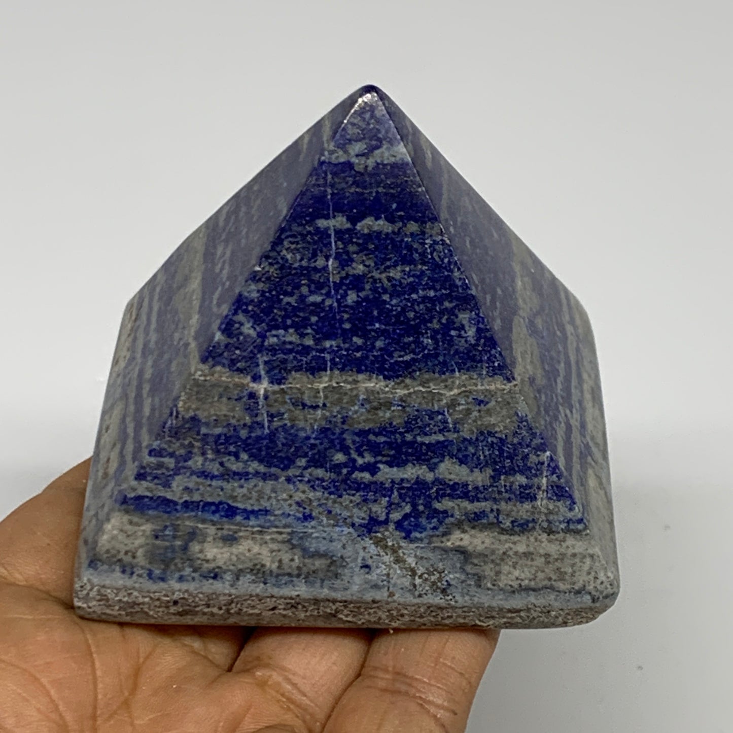 349.5g, 2.4"x2.6"x2.7", Lapis Lazuli Pyramid Crystal Gemstone @Afghanistan,B2779