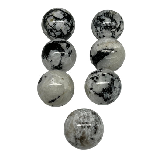 1075g, 1.8" - 2", 7pcs, Rainbow Moonstone Spheres Gemstones @India, B21425