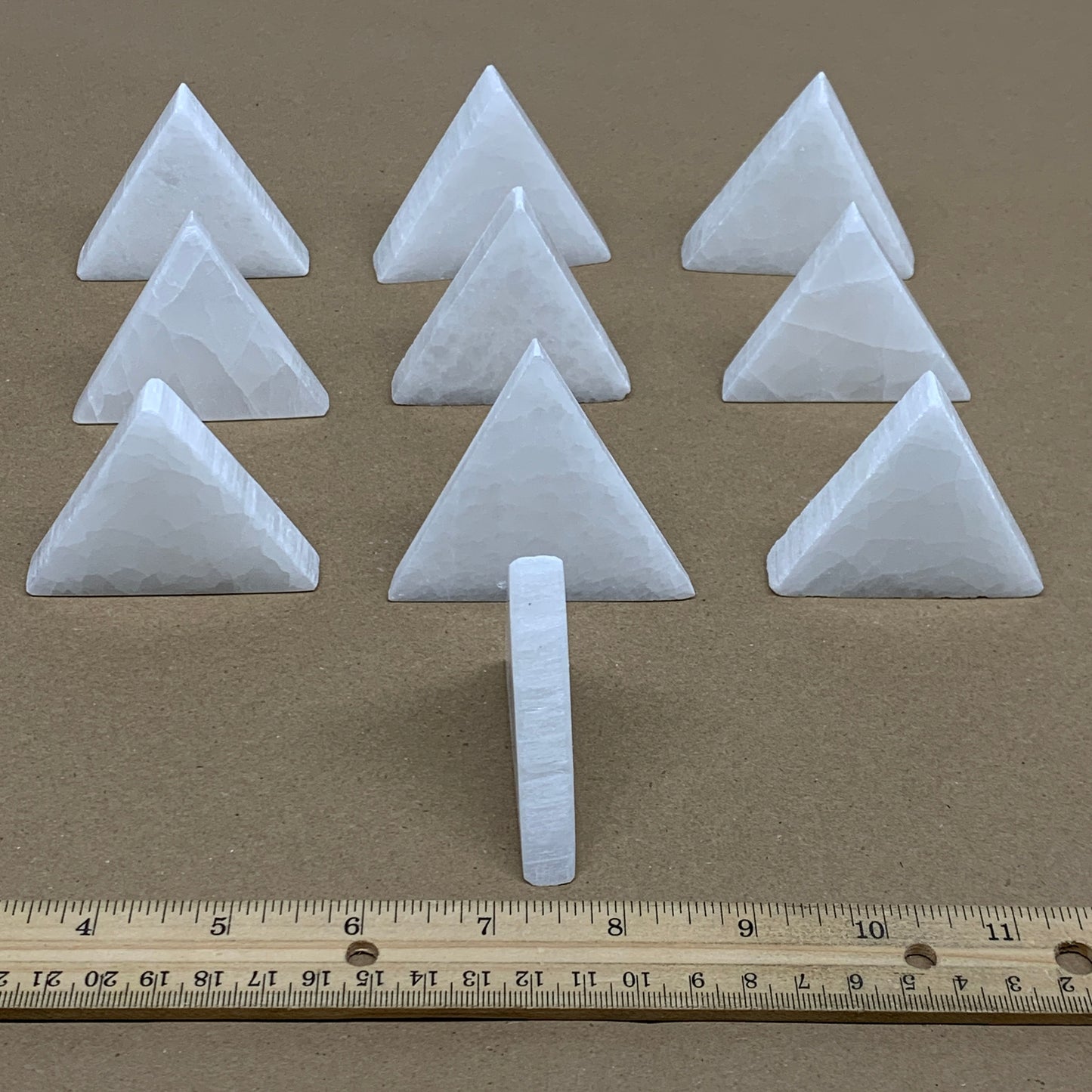 1pcs, 40-75g, 2.1"-2.5", Selenite Crystal (Satin Spar) Triangle, B35745