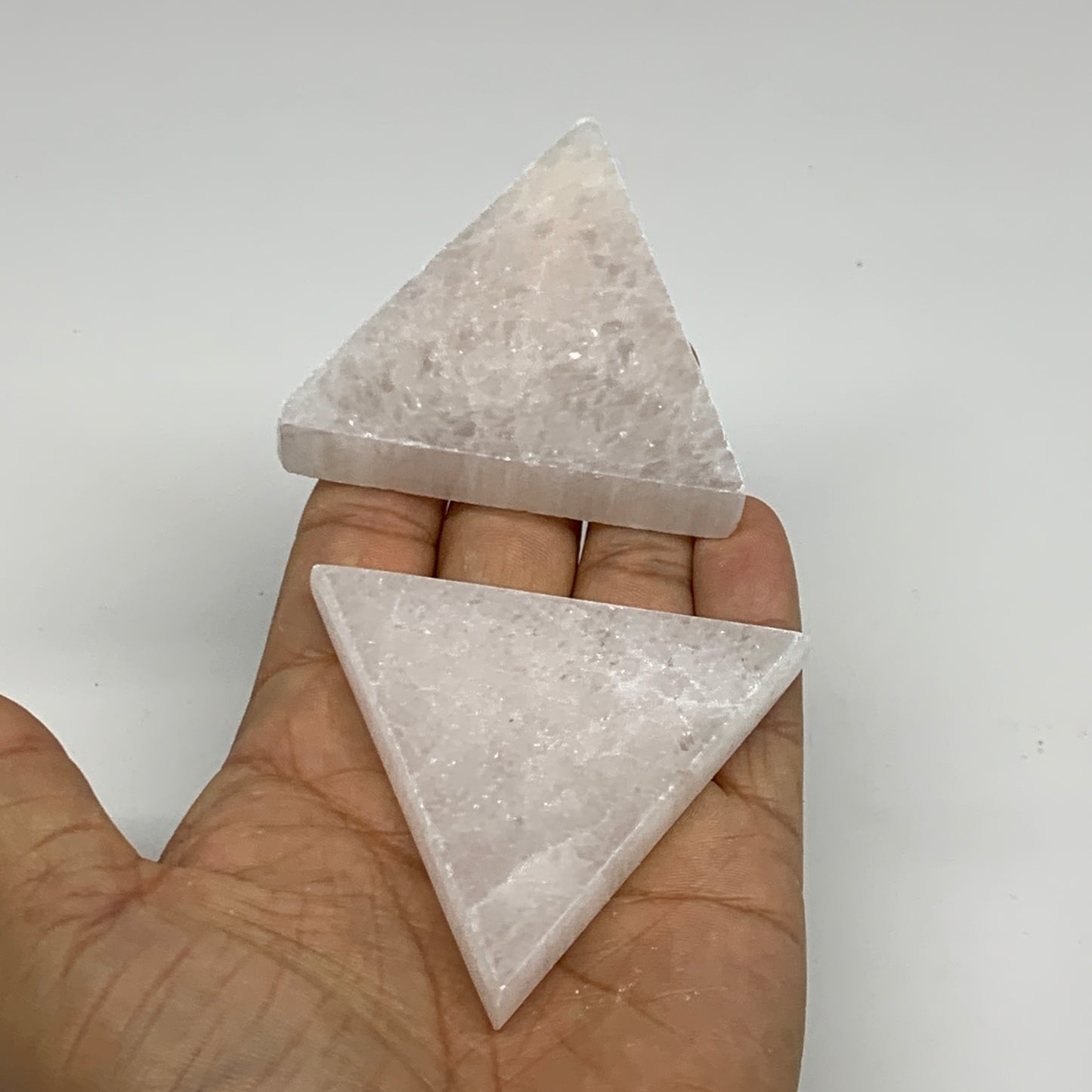 1pcs, 40-75g, 2.1"-2.5", Selenite Crystal (Satin Spar) Triangle, B35745