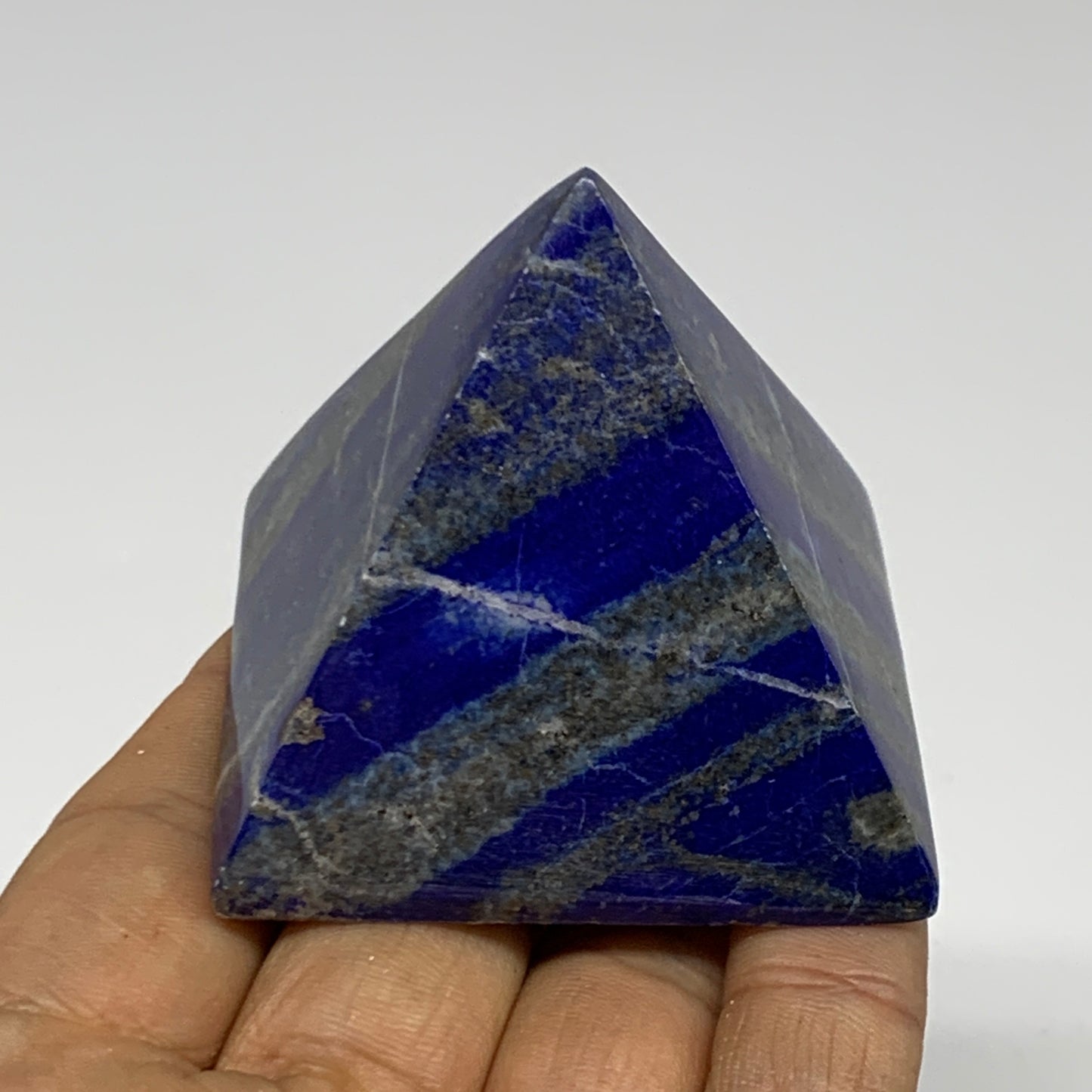 159.8g, 1.8"x2.1"x2.1", Lapis Lazuli Pyramid Crystal Gemstone @Afghanistan, B278