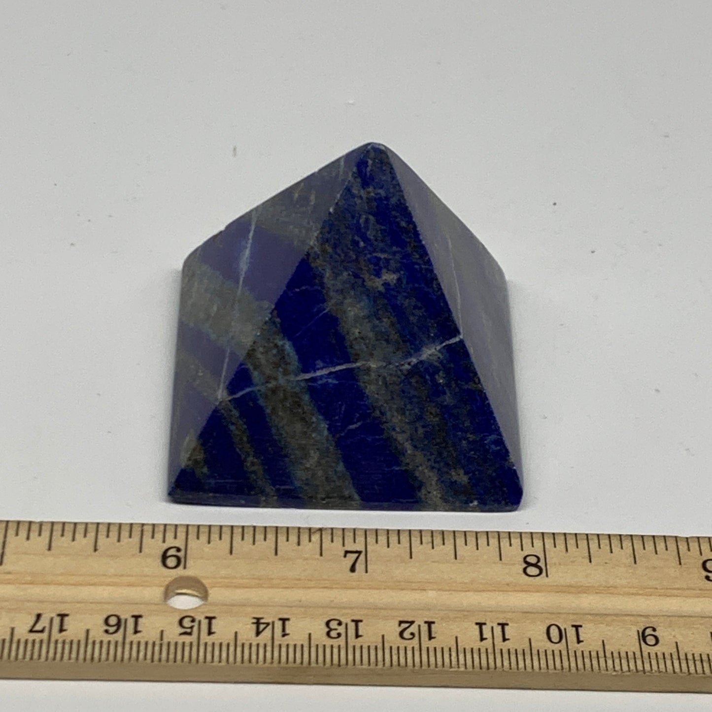 159.8g, 1.8"x2.1"x2.1", Lapis Lazuli Pyramid Crystal Gemstone @Afghanistan, B278